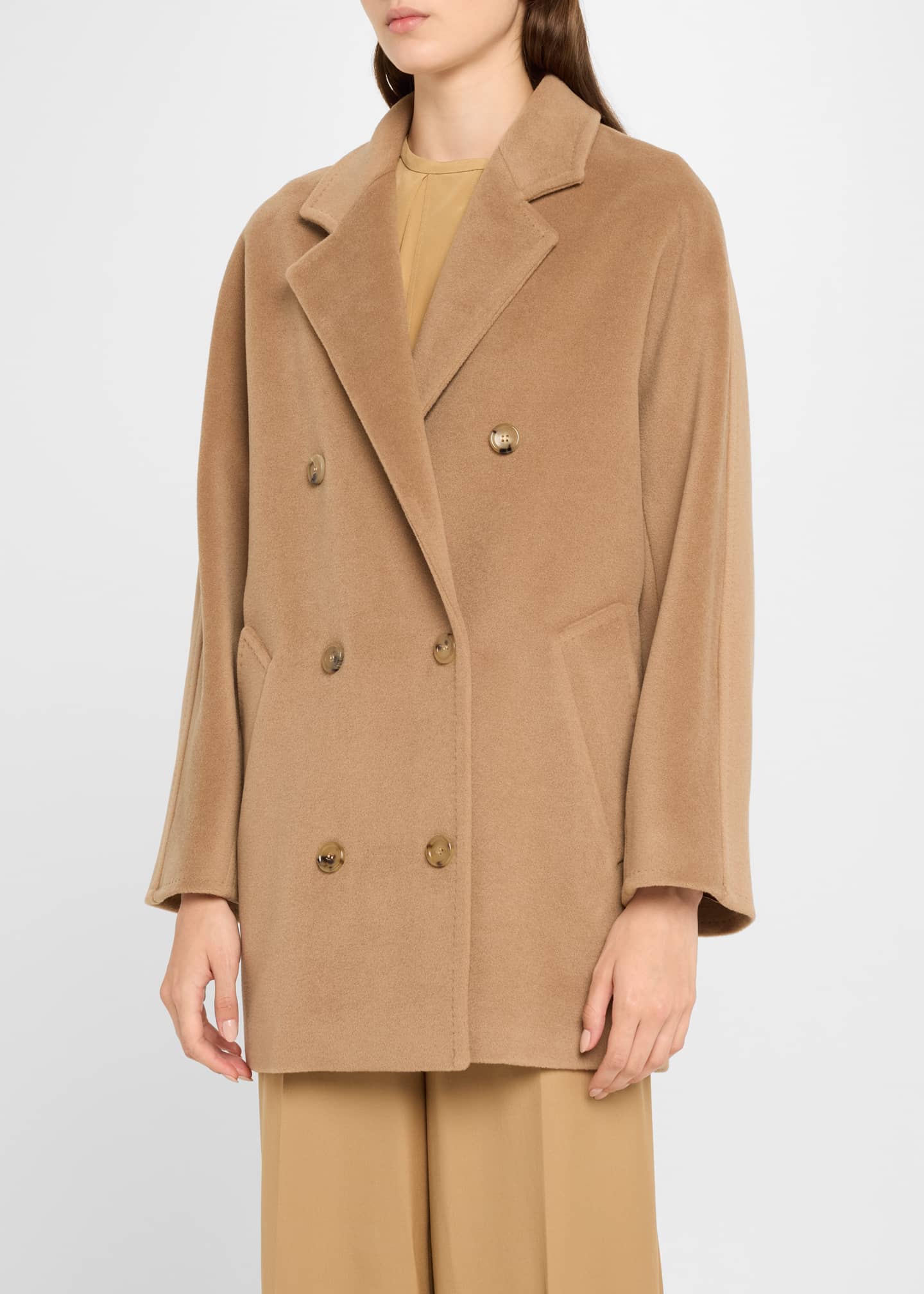 Max Mara Rebus Double-Breasted Wool Cashmere Coat Image 4 of 5