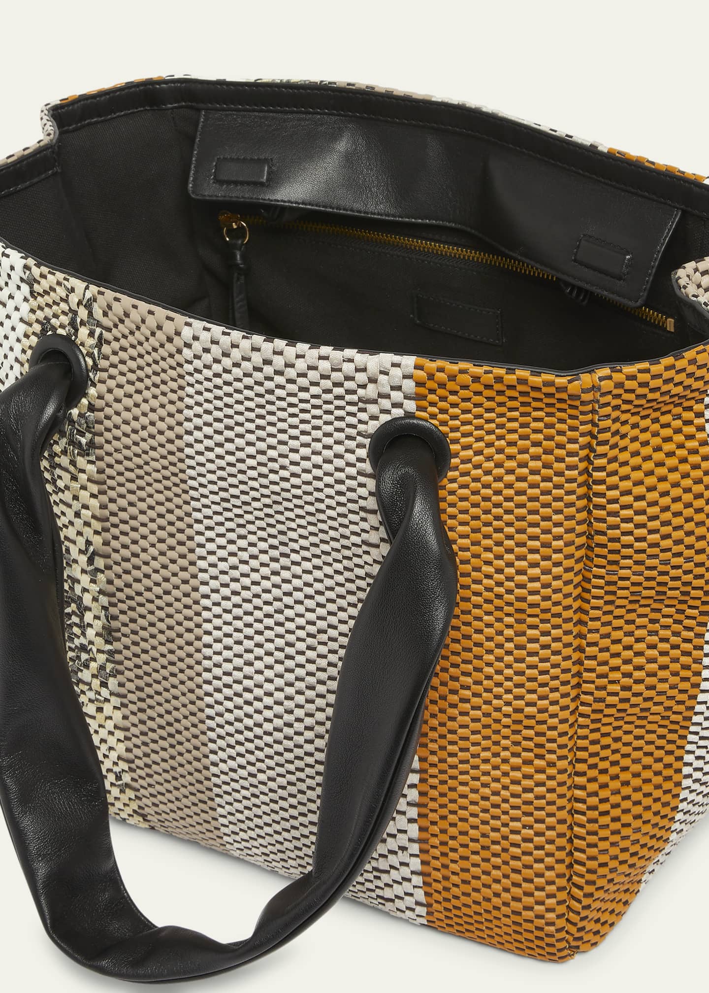 Dries Van Noten Muff Woven Leather Tote Bag Image 3 of 3