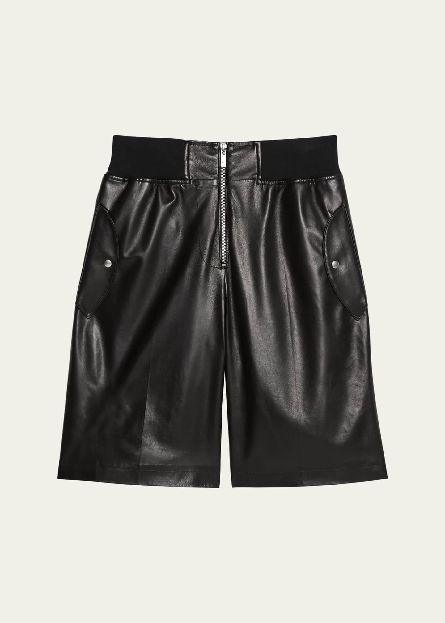 Helmut Lang Leather Bomber Shorts Image 1 of 4