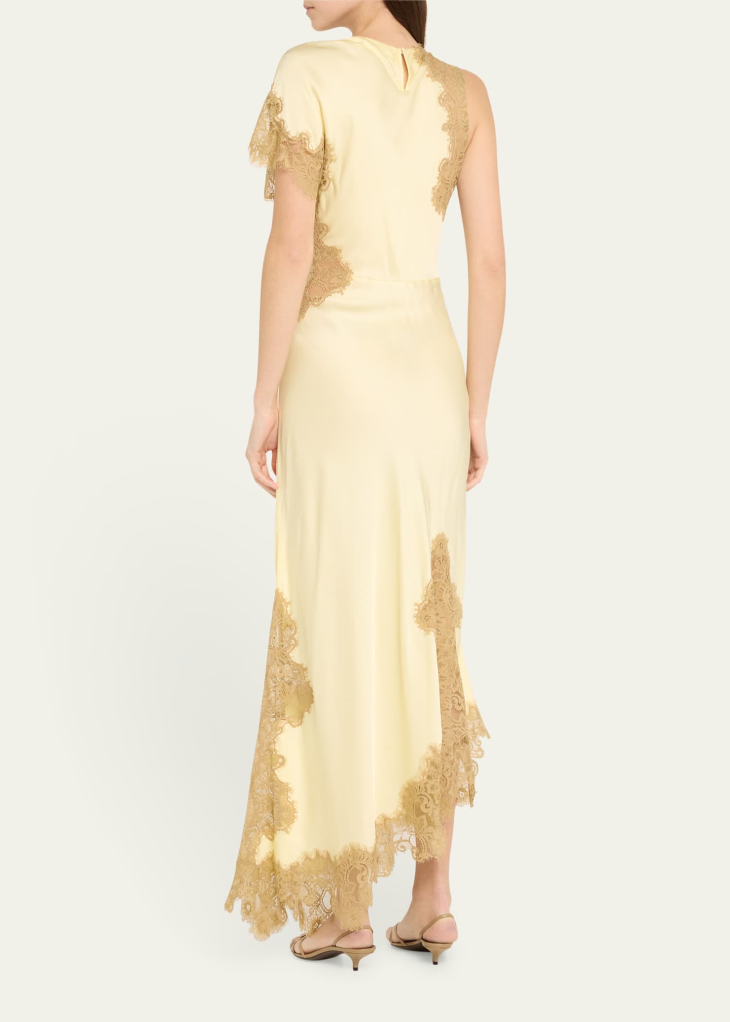 Alessia Satin and Lace Maxi Dress