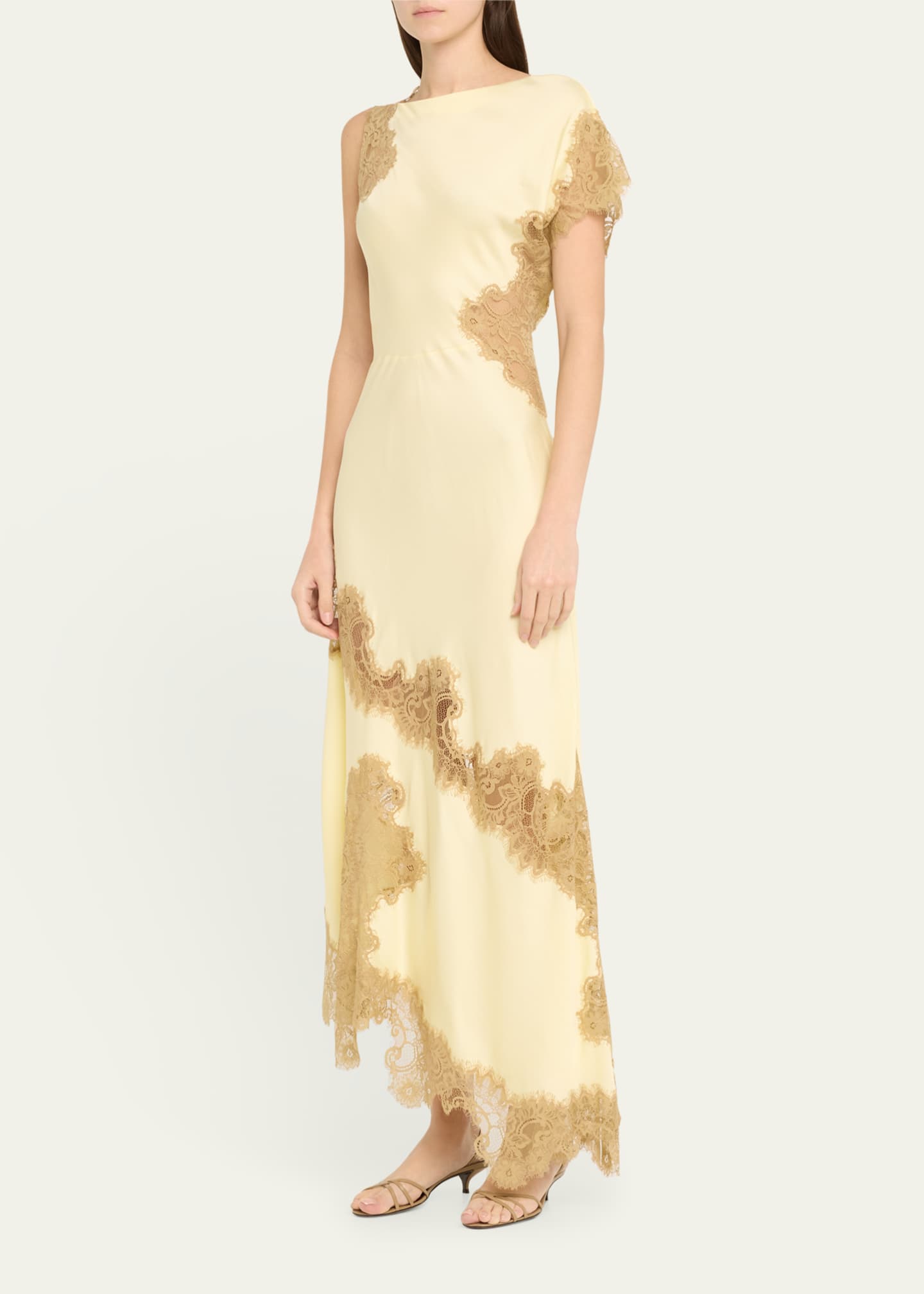 Alessia Satin and Lace Maxi Dress