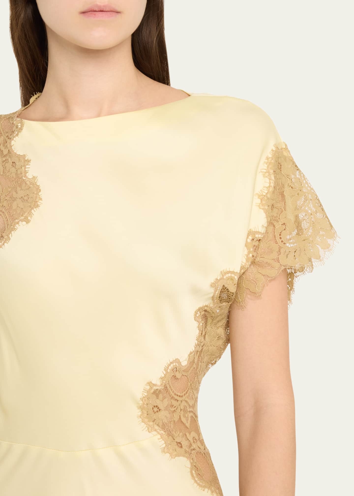 Alessia Satin and Lace Maxi Dress