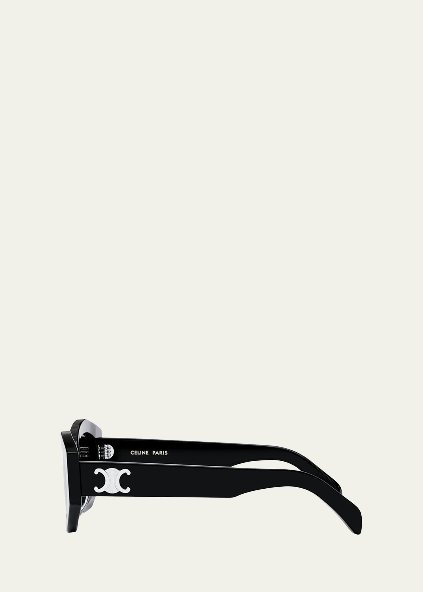 Celine Men's Triomphe Acetate and Nylon Oval Sunglasses Image 3 of 3