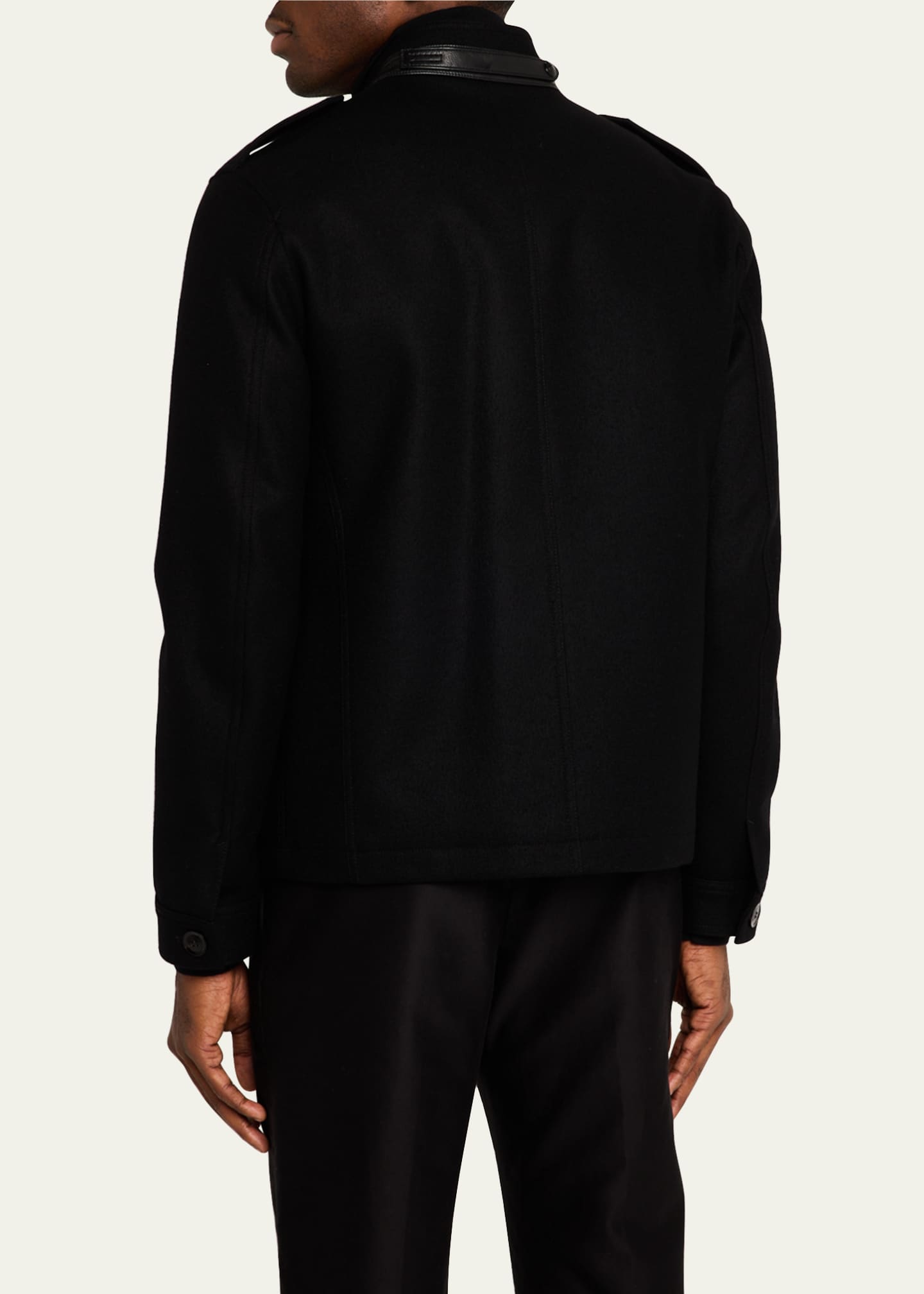 TOM FORD Men's Wool Stand-Collar Overshirt Image 3 of 5