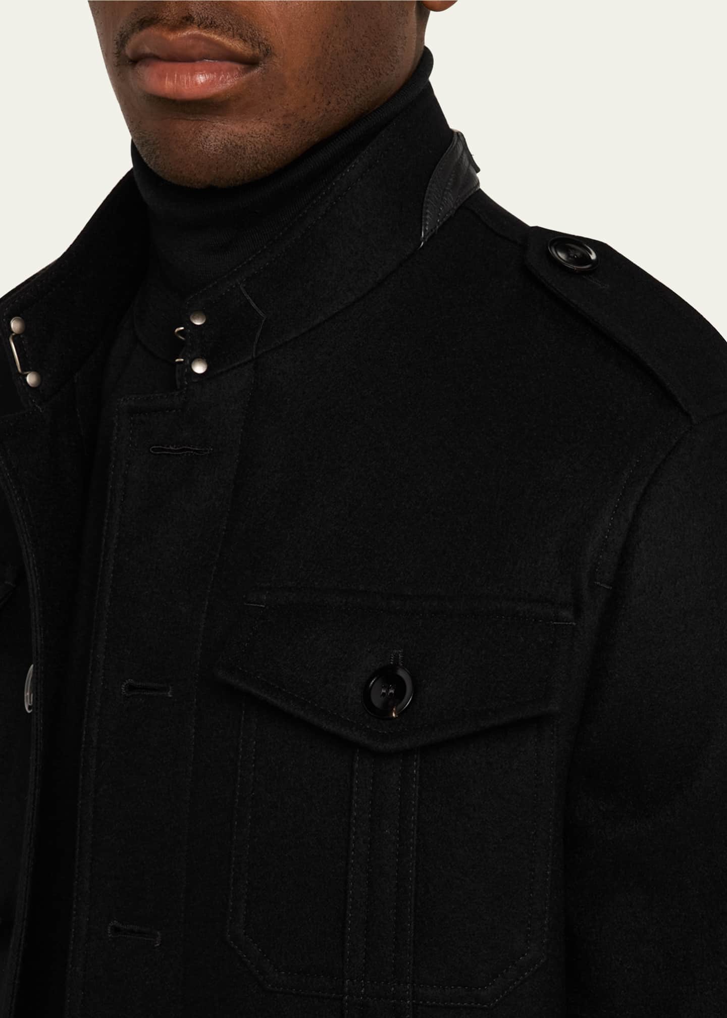TOM FORD Men's Wool Stand-Collar Overshirt Image 5 of 5