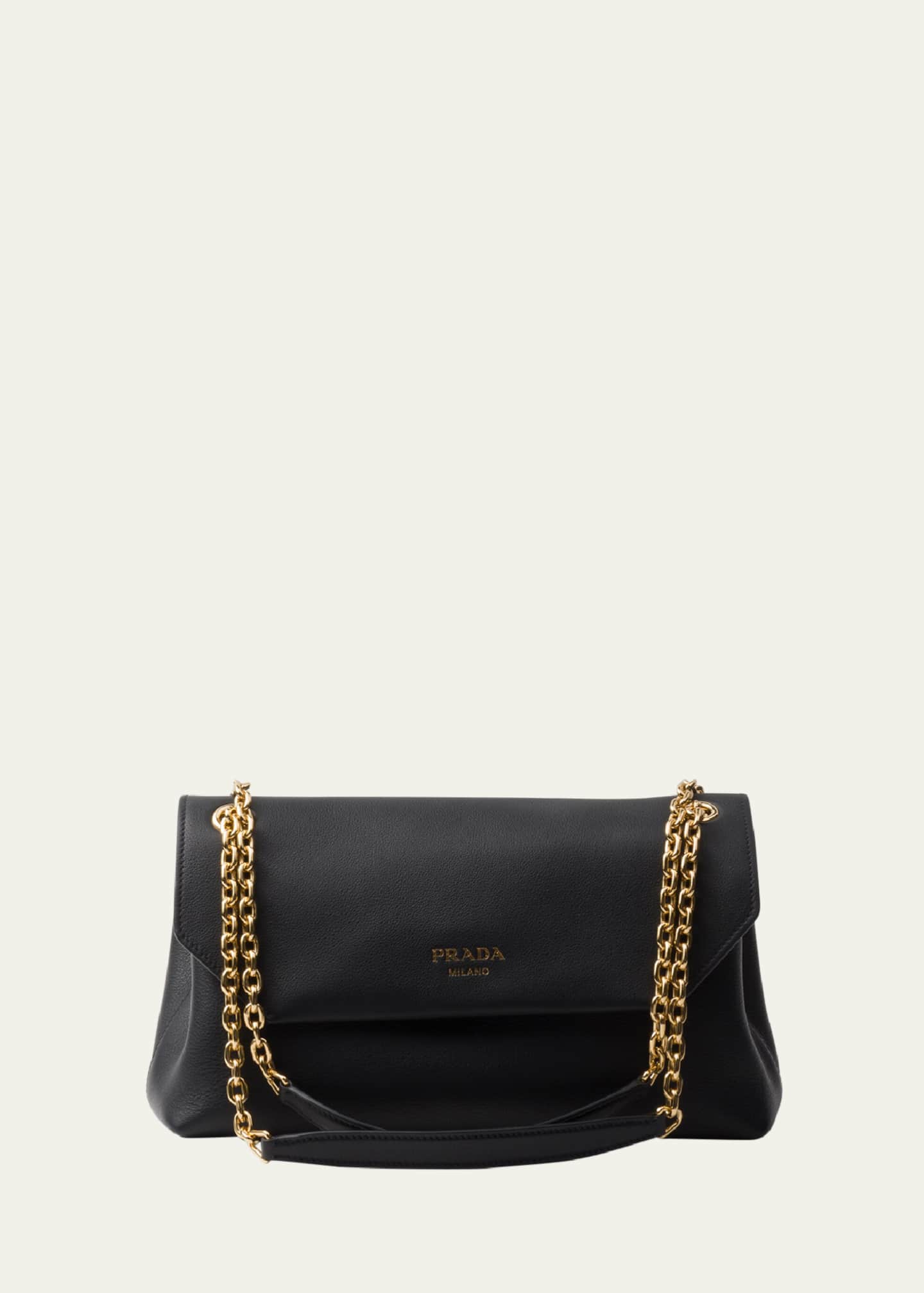 Prada Soft Grain Leather Shoulder Bag Image 1 of 5