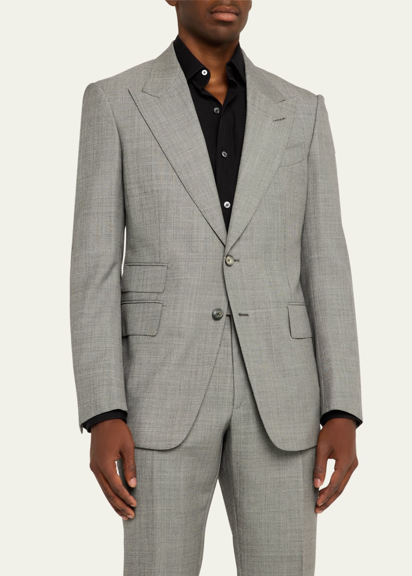 TOM FORD Men's Shelton Sharkskin Slim-Fit Suit Image 4 of 8