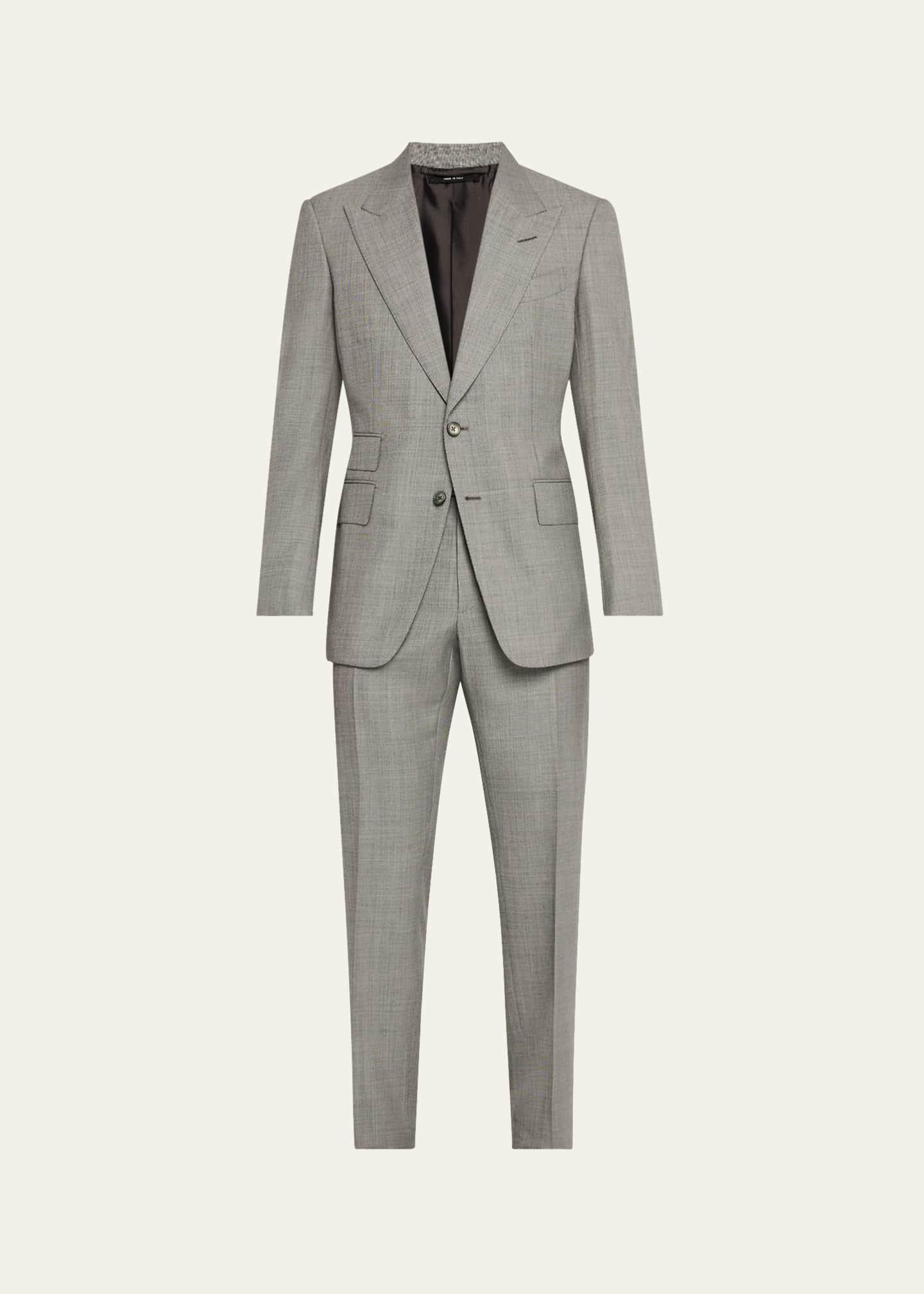 TOM FORD Men's Shelton Sharkskin Slim-Fit Suit Image 1 of 8