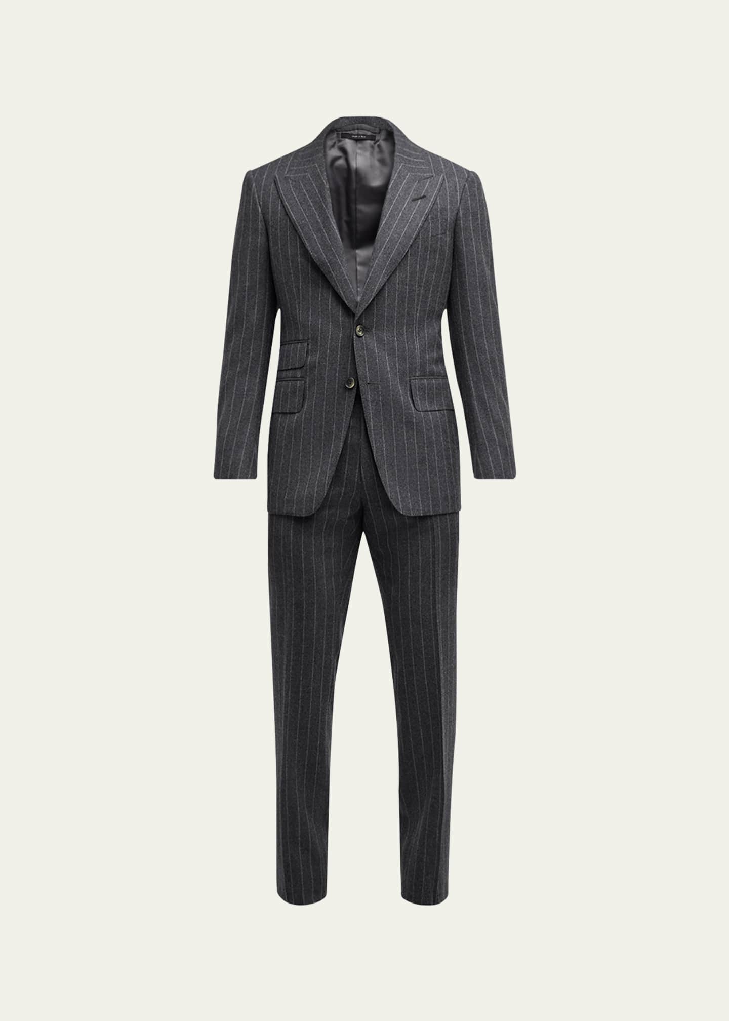 TOM FORD Men's Shelton Flannel Chalk Stripe Suit Image 1 of 8