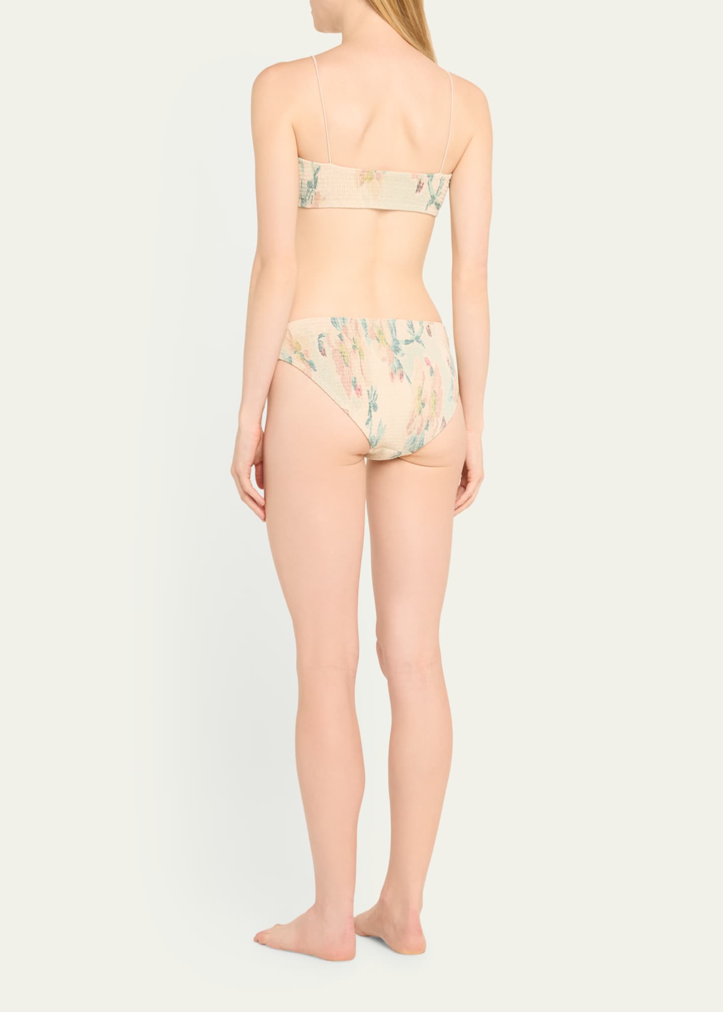 Toteme Faded Floral Smocked Bikini Top Image 3 of 4