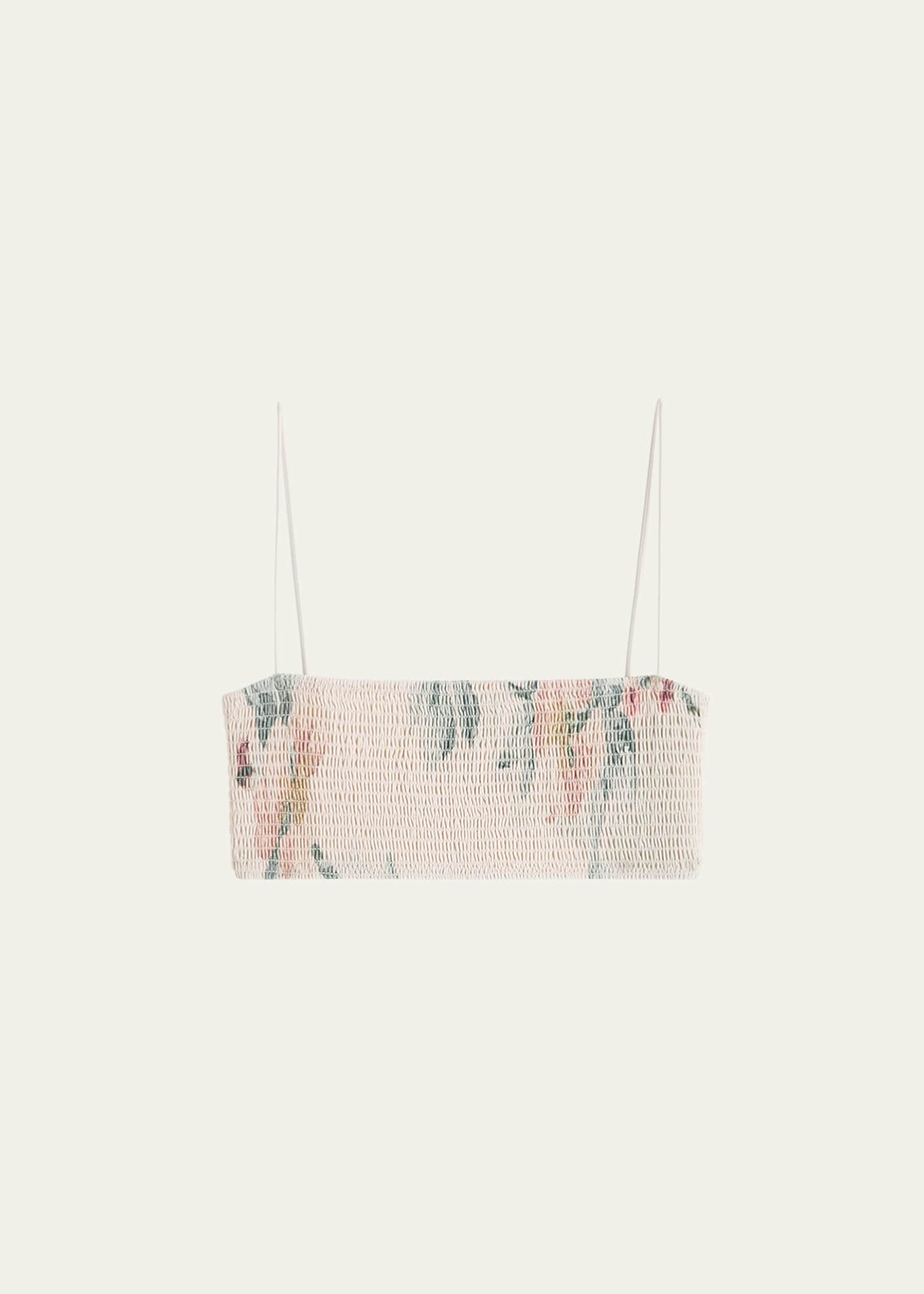 Toteme Faded Floral Smocked Bikini Top Image 1 of 4