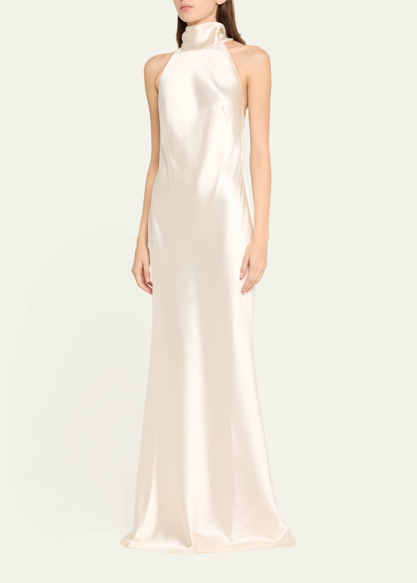 high neck halter dresses GLS Navy Long Beaded Halter Neck Evening Formal Dress - Size L main image 1