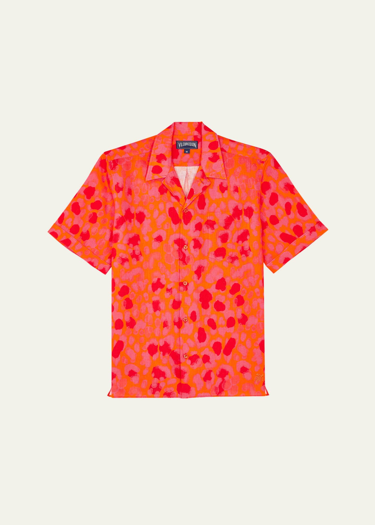 Vilebrequin Men's New Leopard Linen Camp Shirt Image 1 of 3