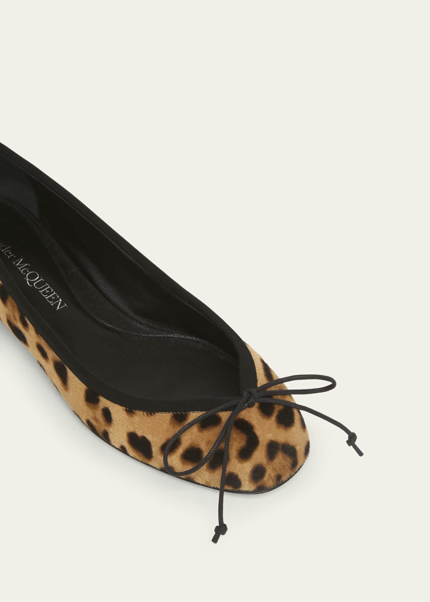 McQueen Leopard Bow Ballerina Flats Image 5 of 5