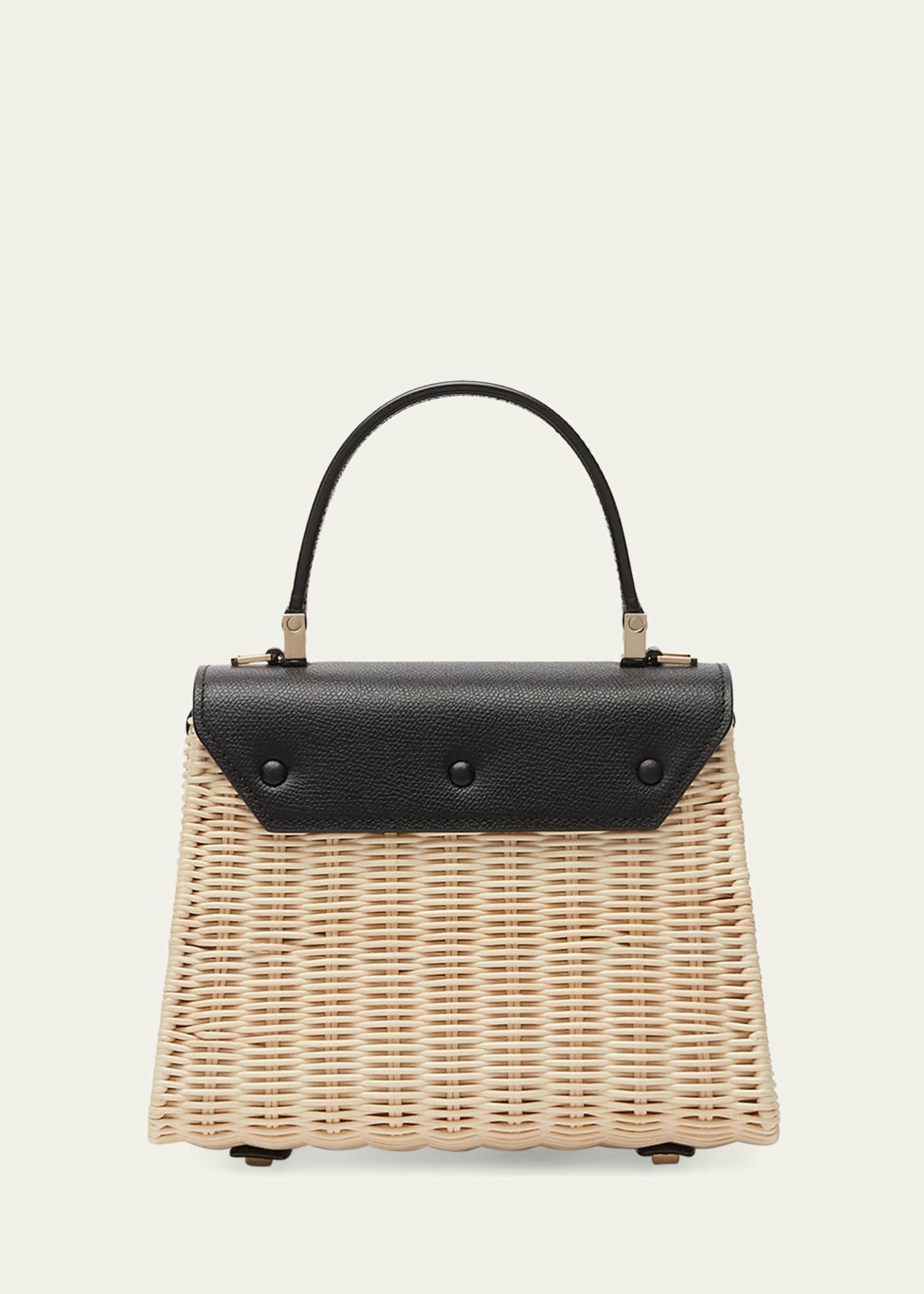 Valextra Iside Small Wicker Top-Handle Bag Image 3 of 5