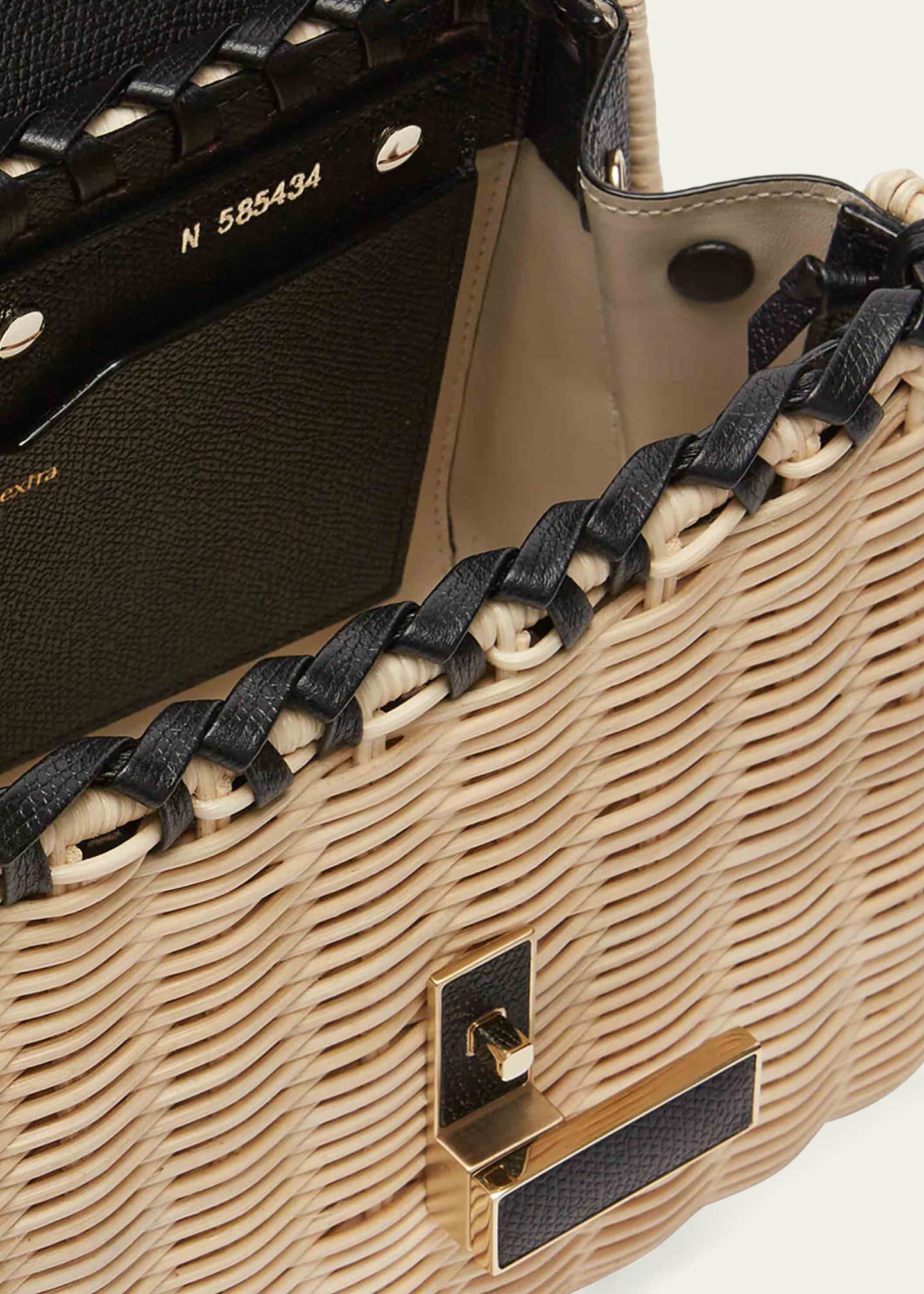 Valextra Iside Small Wicker Top-Handle Bag Image 4 of 5