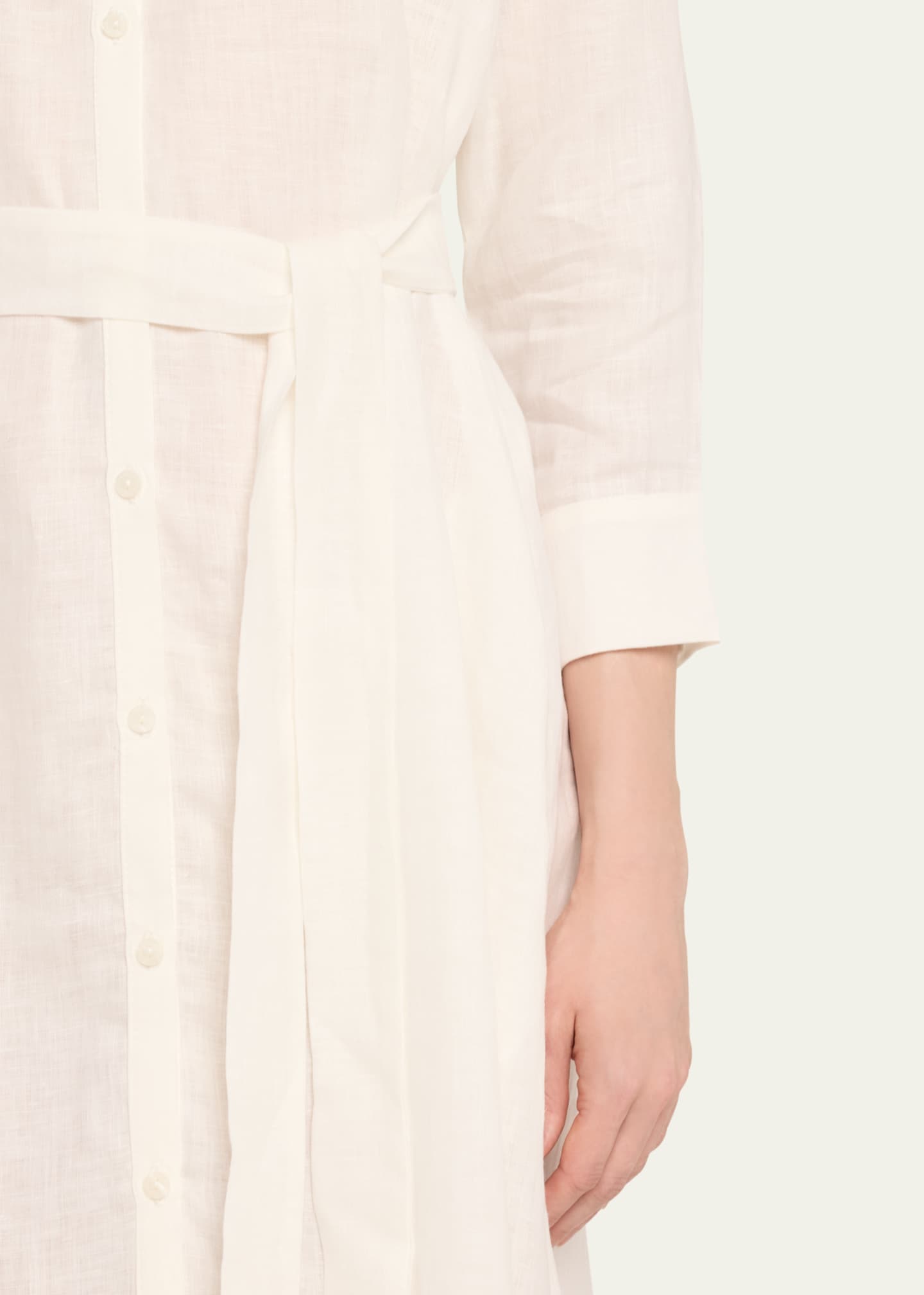 Pour Les Femmes Tie-Waist Linen Midi Shirtdress Image 5 of 5