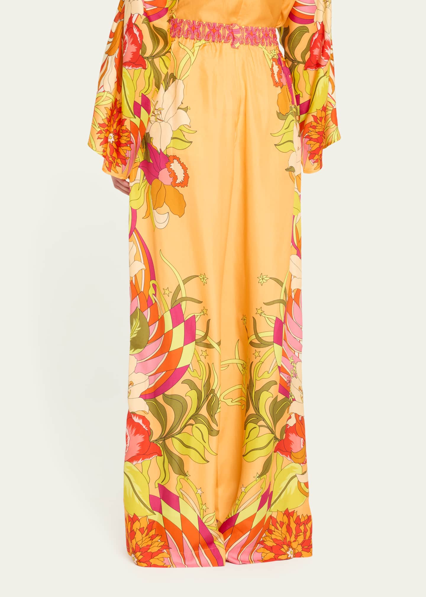 The Flower Child Society Wide-Leg Silk Trousers - Thumbnail 3