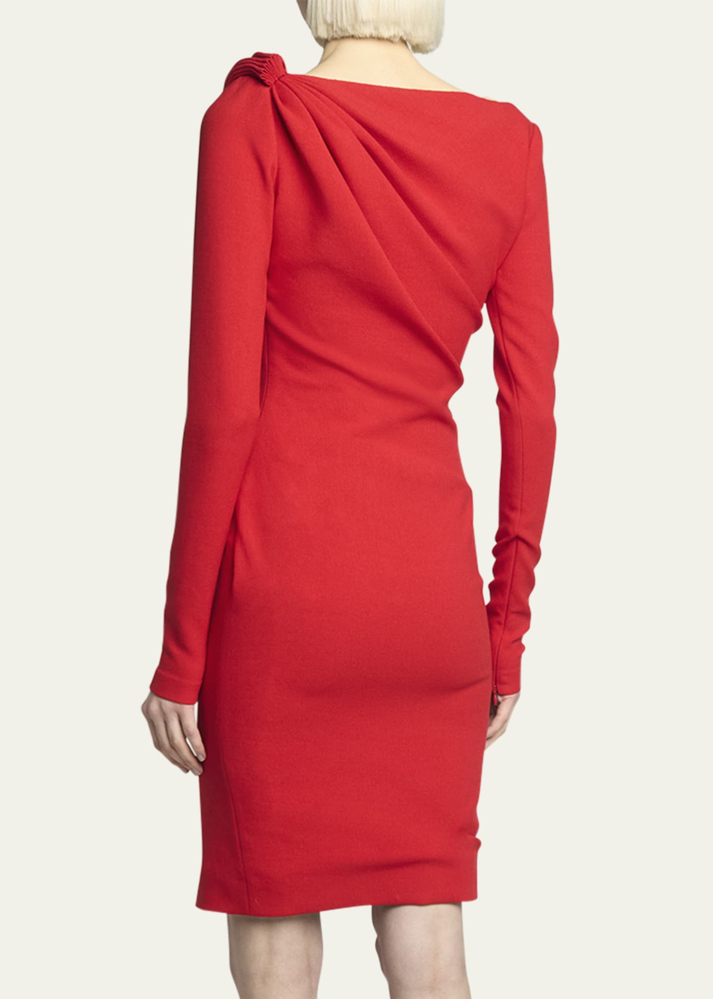 JW Anderson Shoulder Drape V-Neck Dress Image 3 of 5