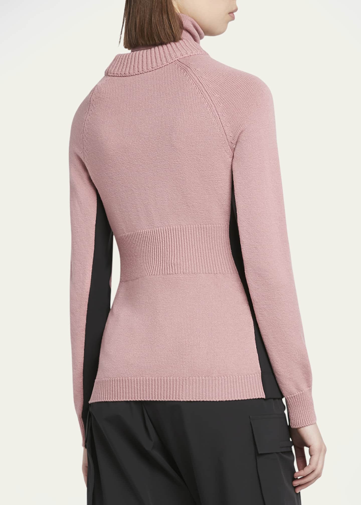 Moncler Grenoble Wool and Fleece Turtleneck Sweater Image 3 of 5