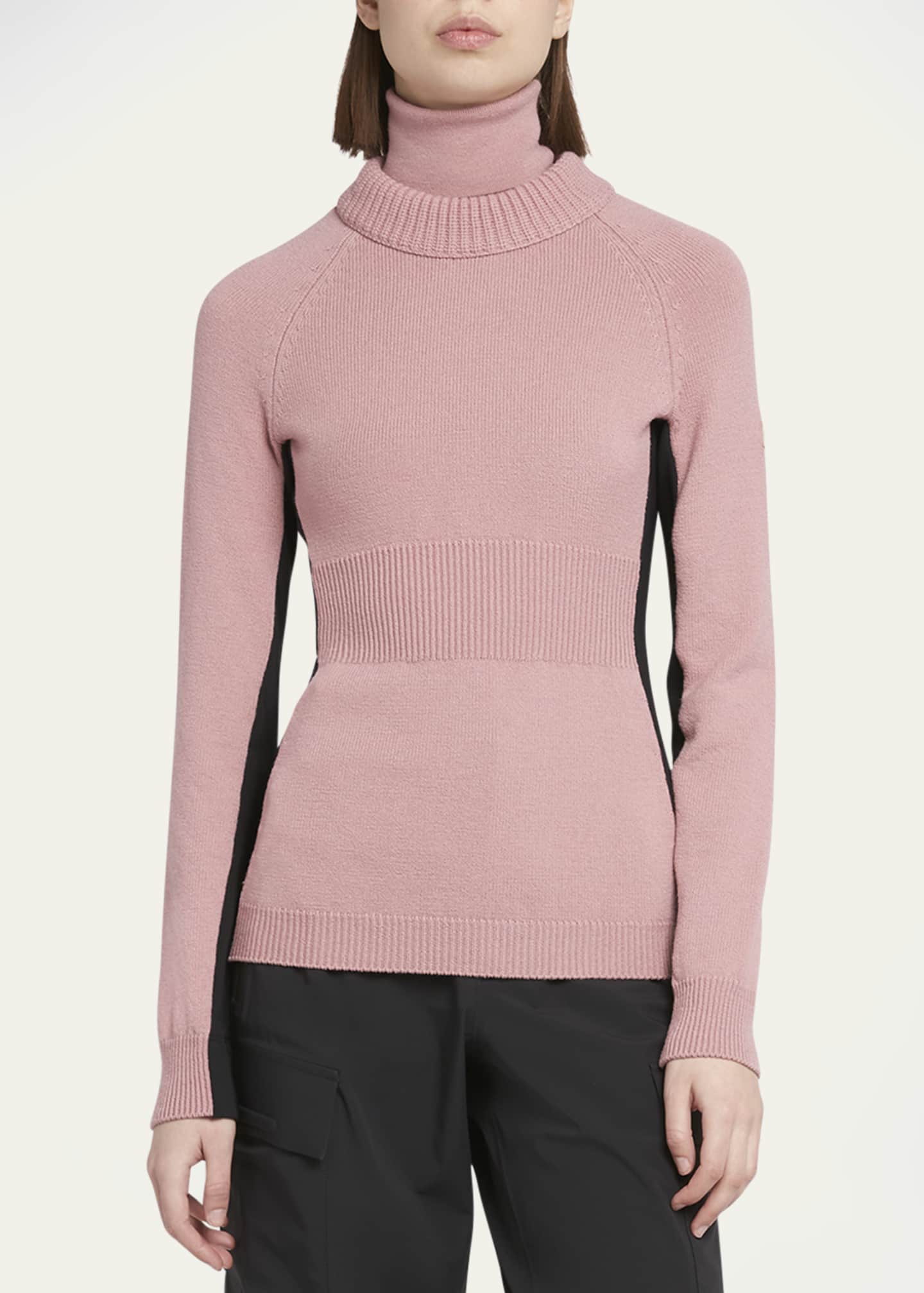 Moncler Grenoble Wool and Fleece Turtleneck Sweater Image 4 of 5