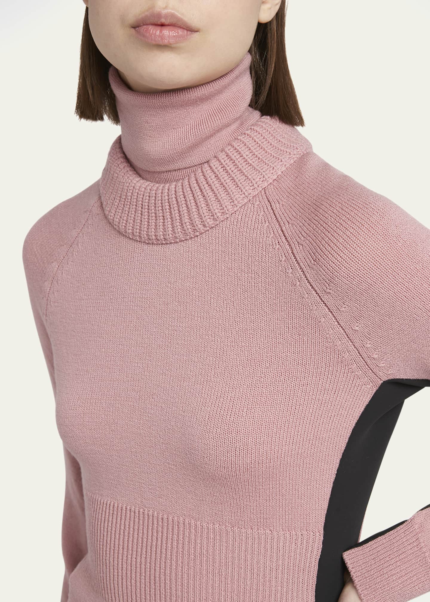 Moncler Grenoble Wool and Fleece Turtleneck Sweater Image 5 of 5