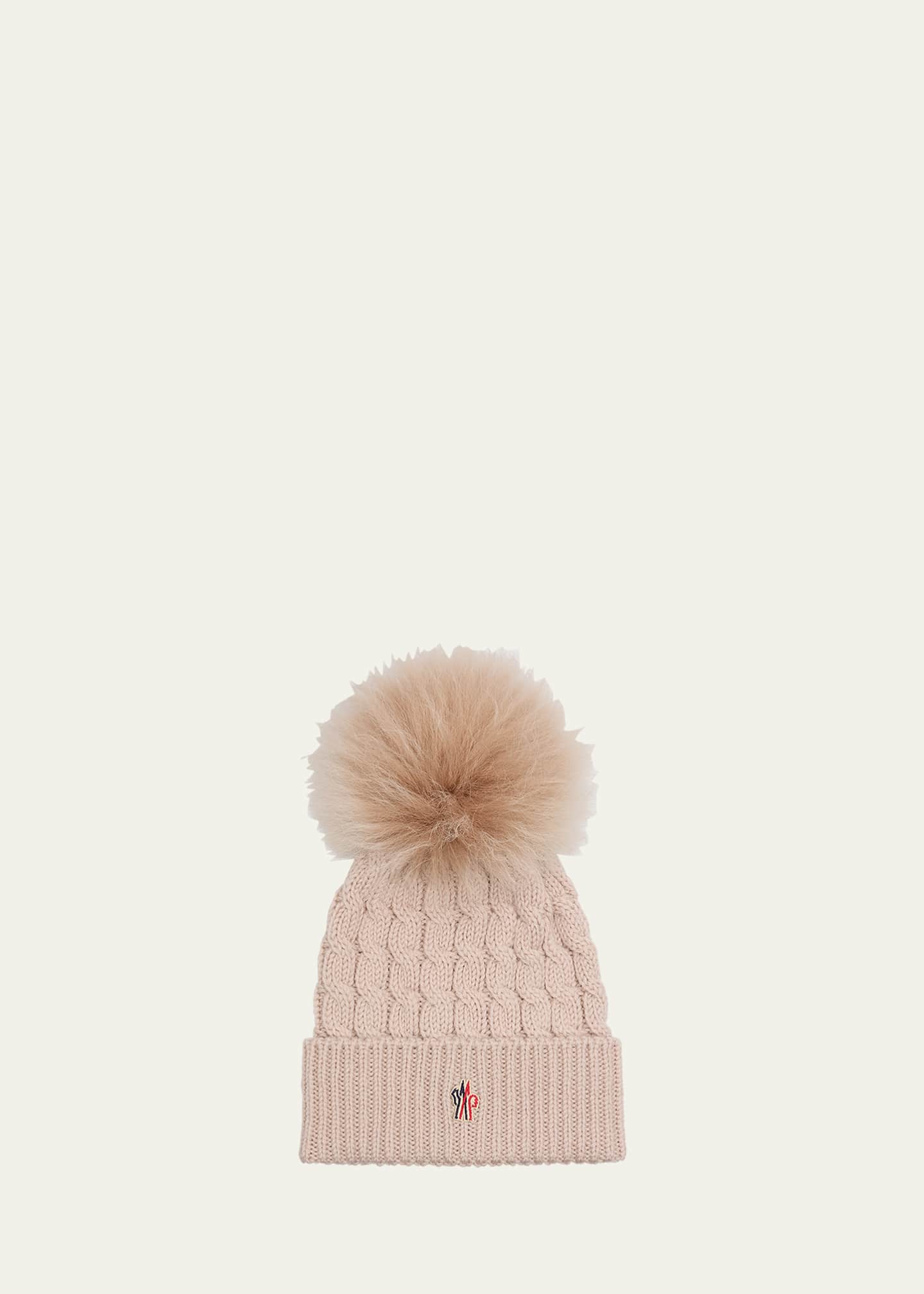 Moncler Grenoble Wool Cashmere Beanie with a Shearling Pom