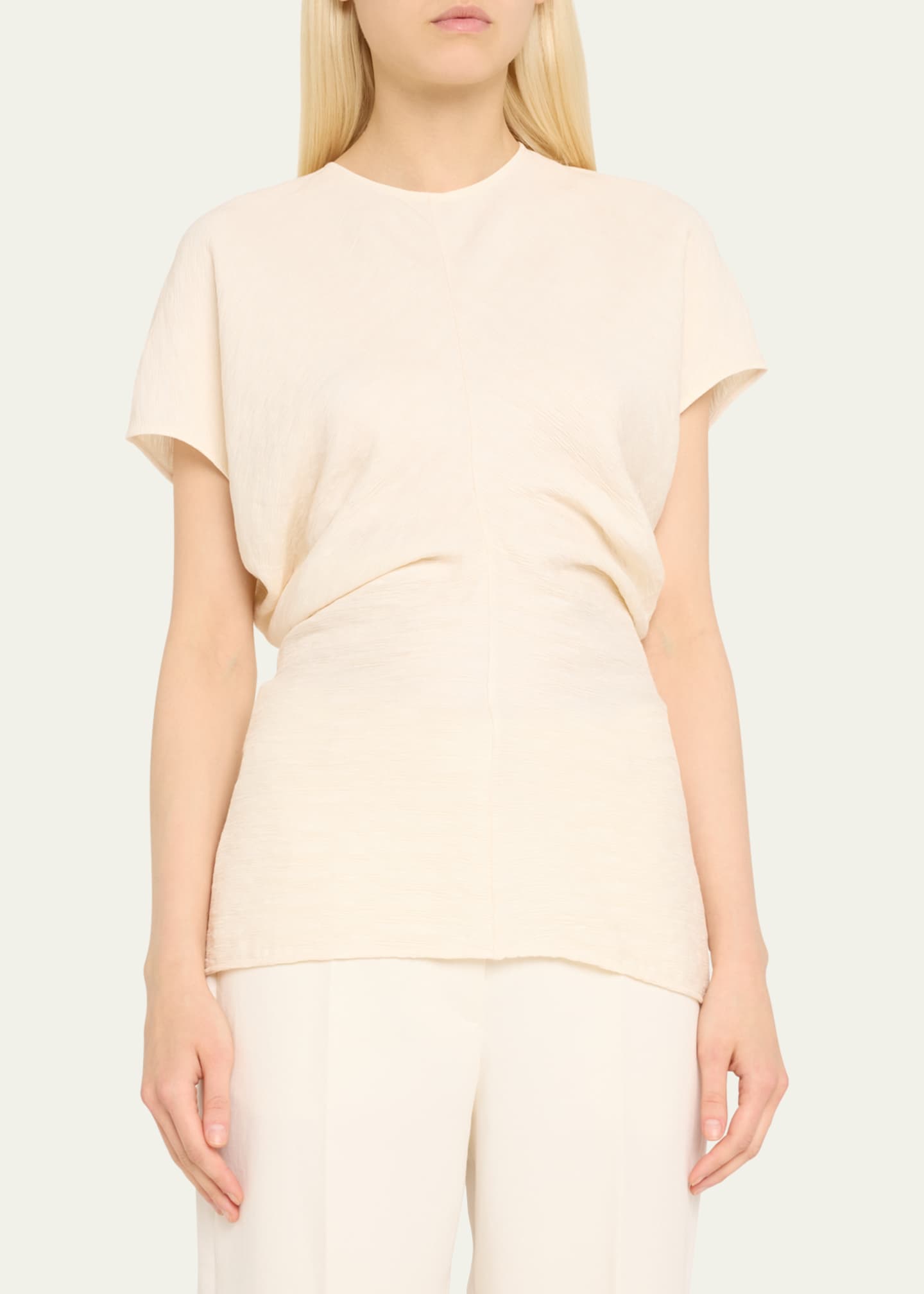 Toteme Slouch Waist Short-Sleeve Top Image 4 of 5