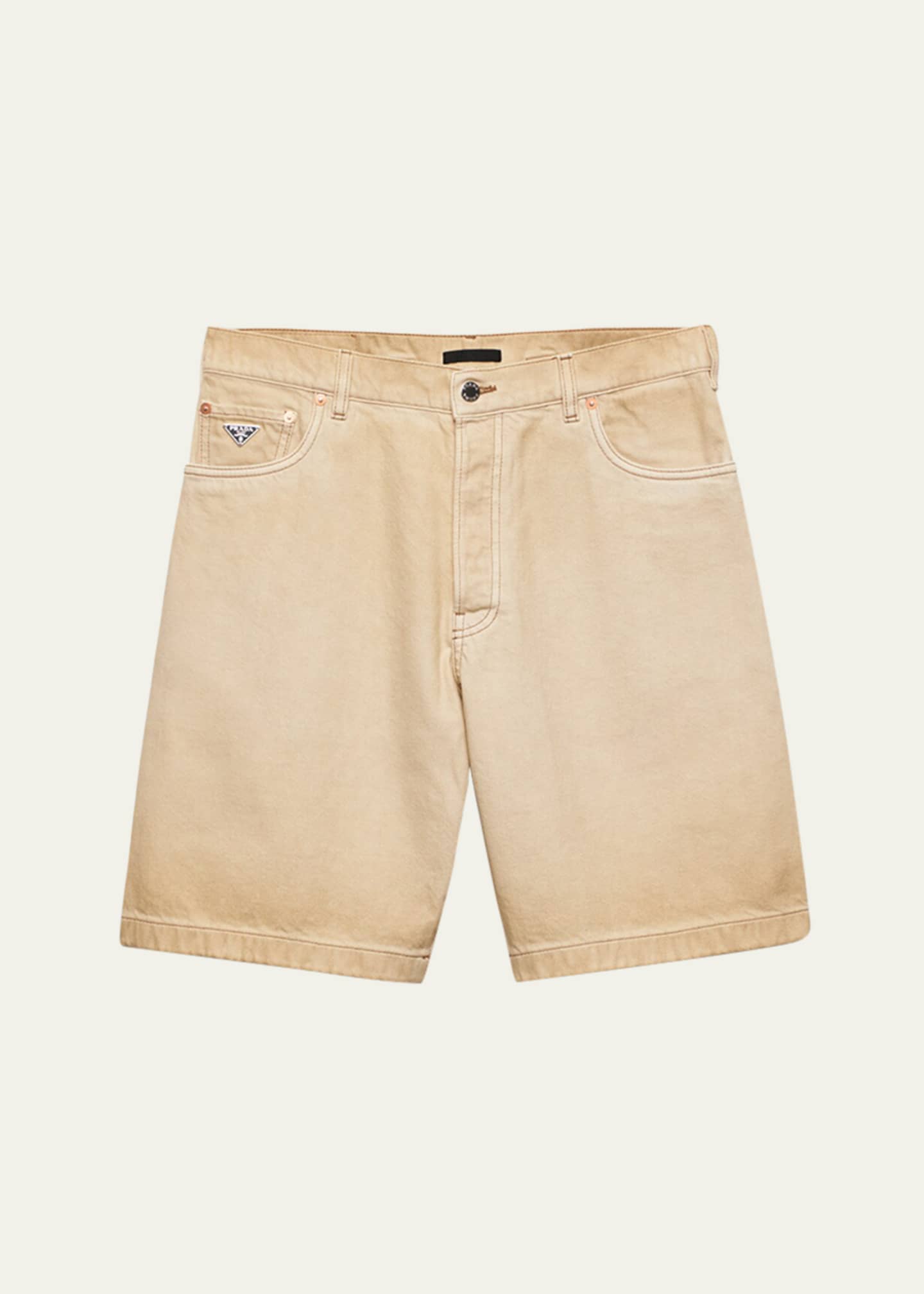 Prada Men's Worn Bull Denim Shorts Image 1 of 4
