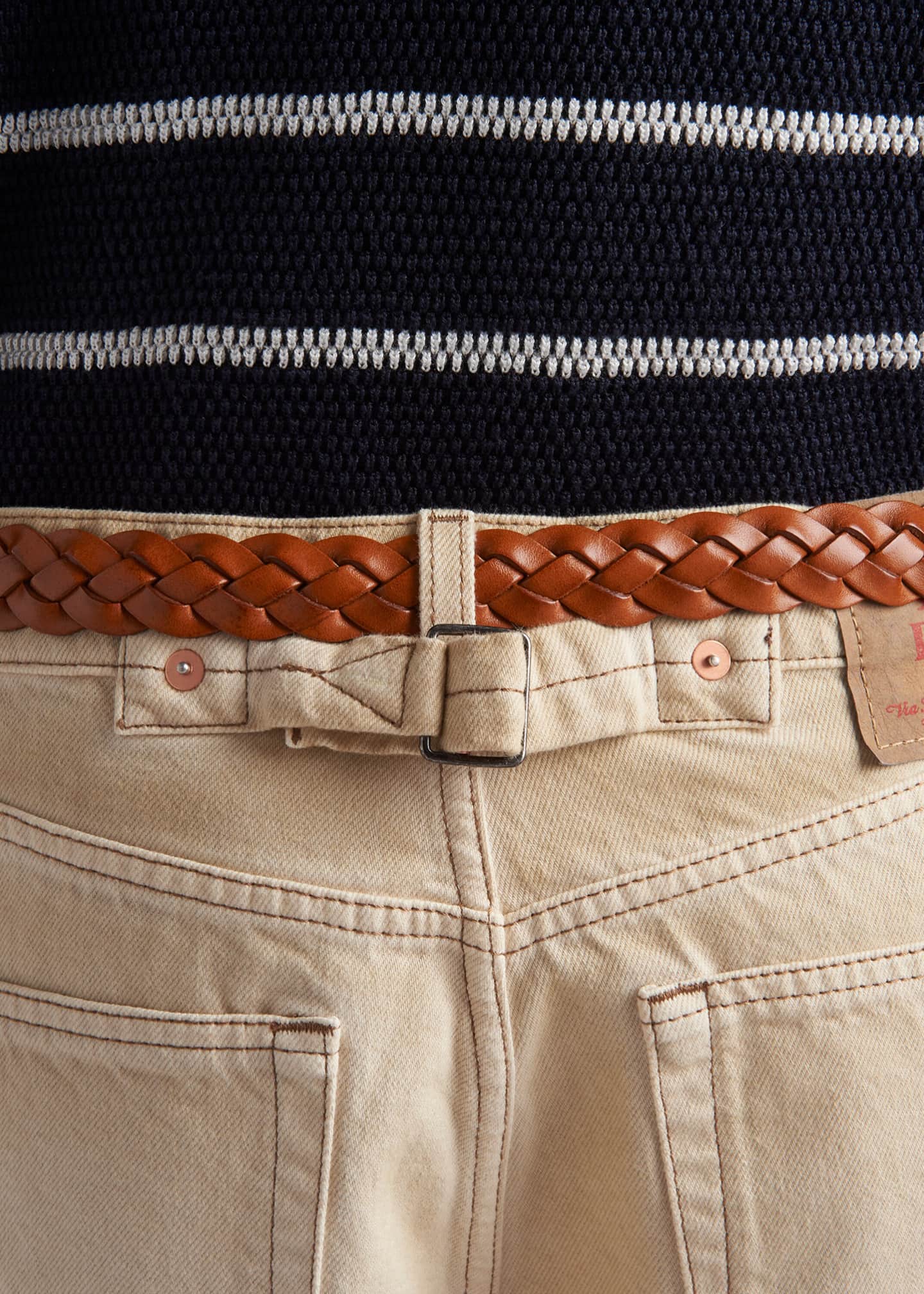Prada Men's Worn Bull Denim Shorts Image 4 of 4
