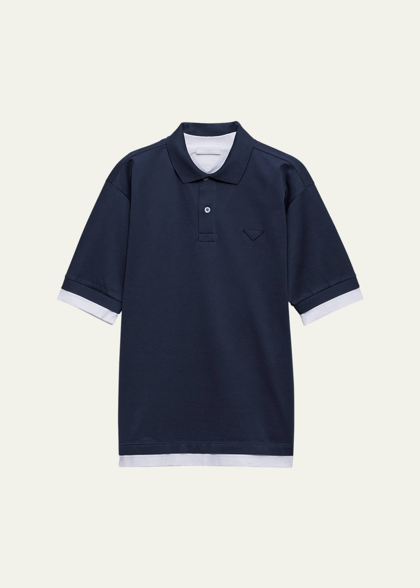 Prada Men's Double-Layer Polo Shirt - Bergdorf Goodman