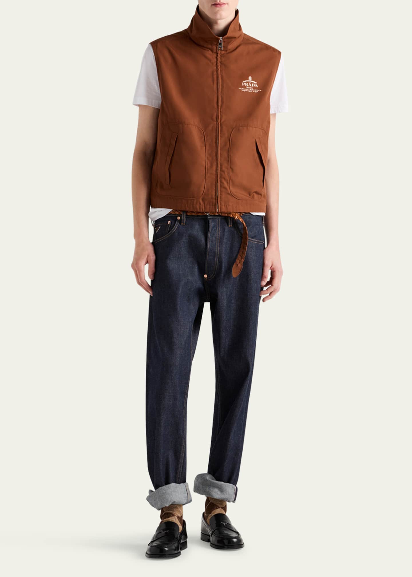 Prada Men's Archive Cotton-Blend Vest Image 2 of 4