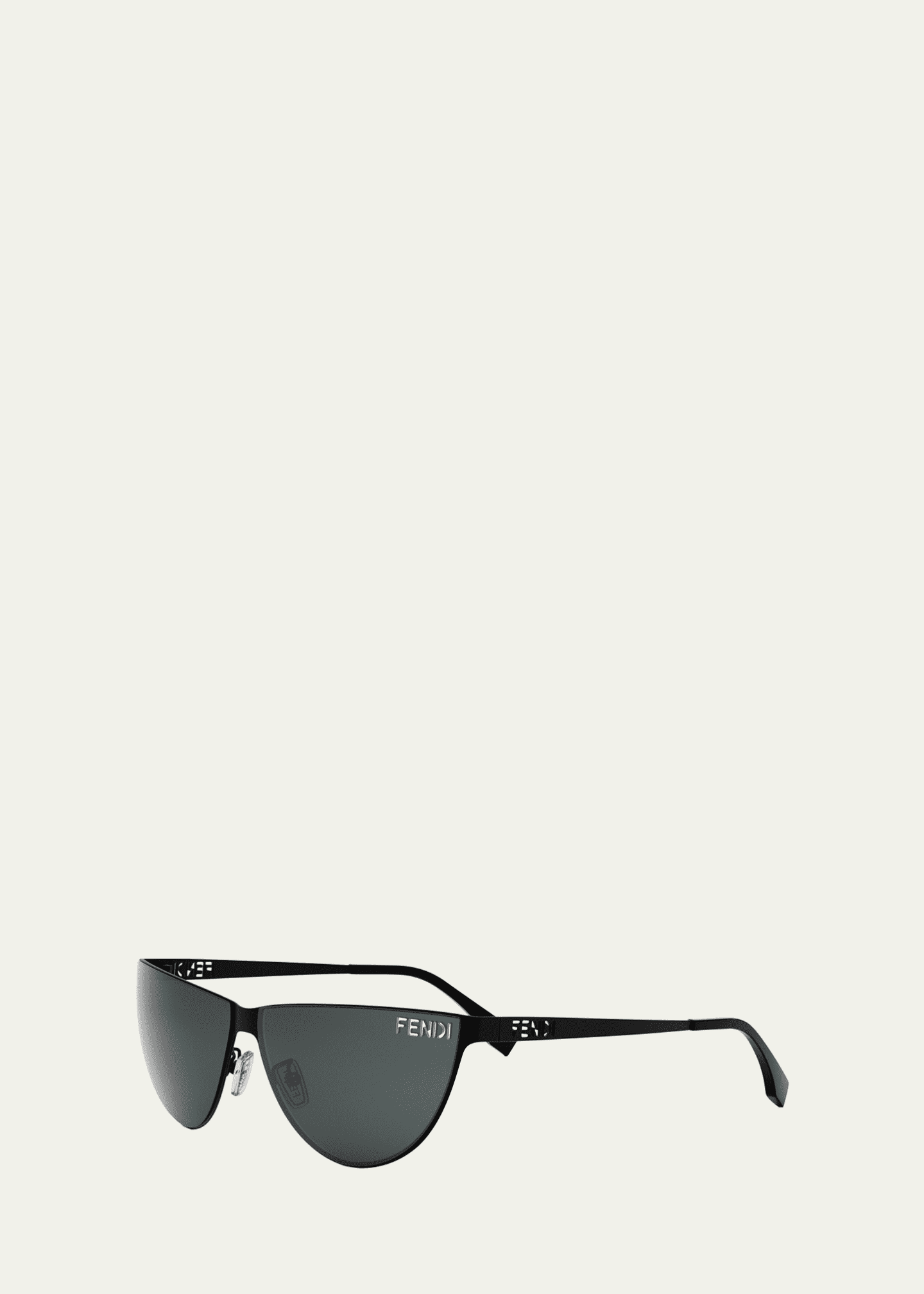 Fendi Men's Logo Cutout Metal Cat-Eye Sunglasses Image 2 of 3