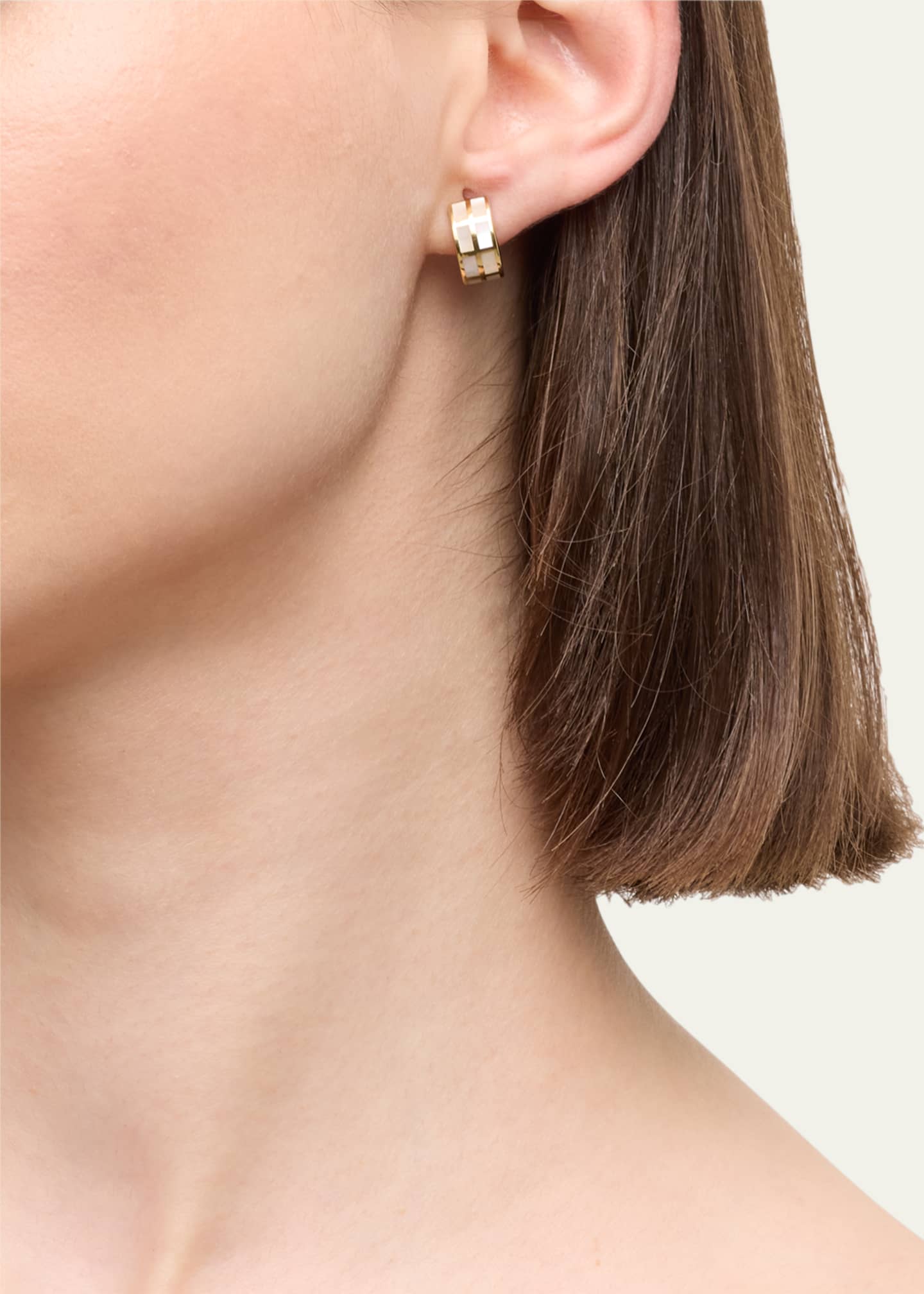 Jan Leslie Dash Rectangle Gemstone Huggie Earrings Image 2 of 5