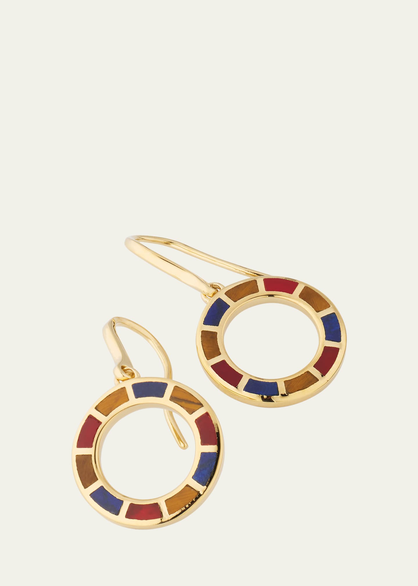 Jan Leslie 18K Gold Plated Dash Circle Drop Earrings Image 3 of 5