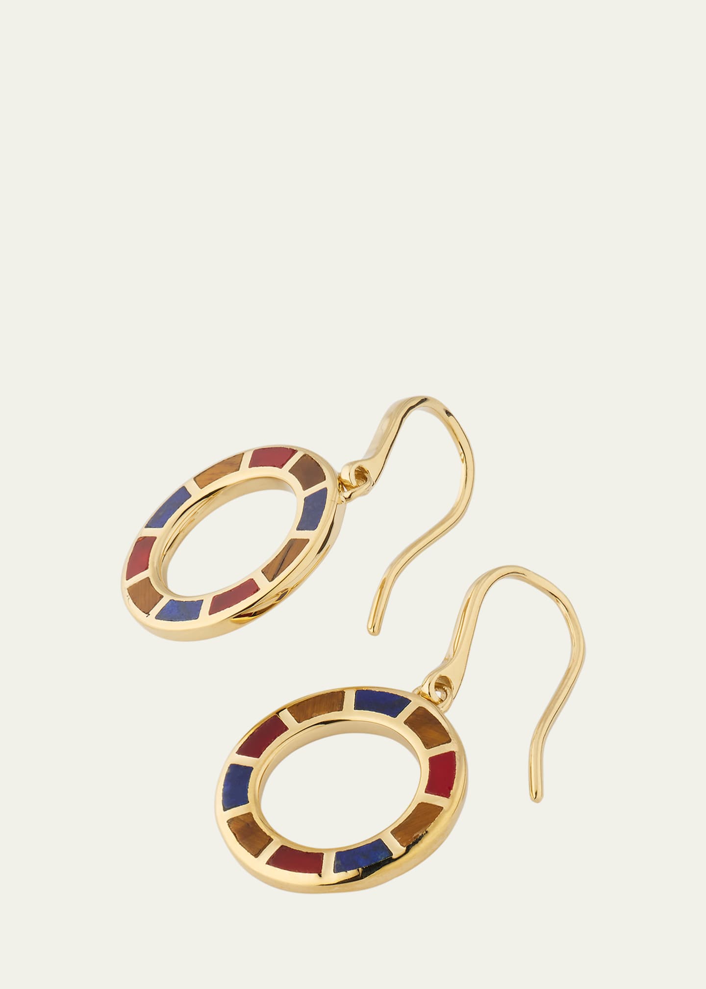 Jan Leslie 18K Gold Plated Dash Circle Drop Earrings Image 4 of 5