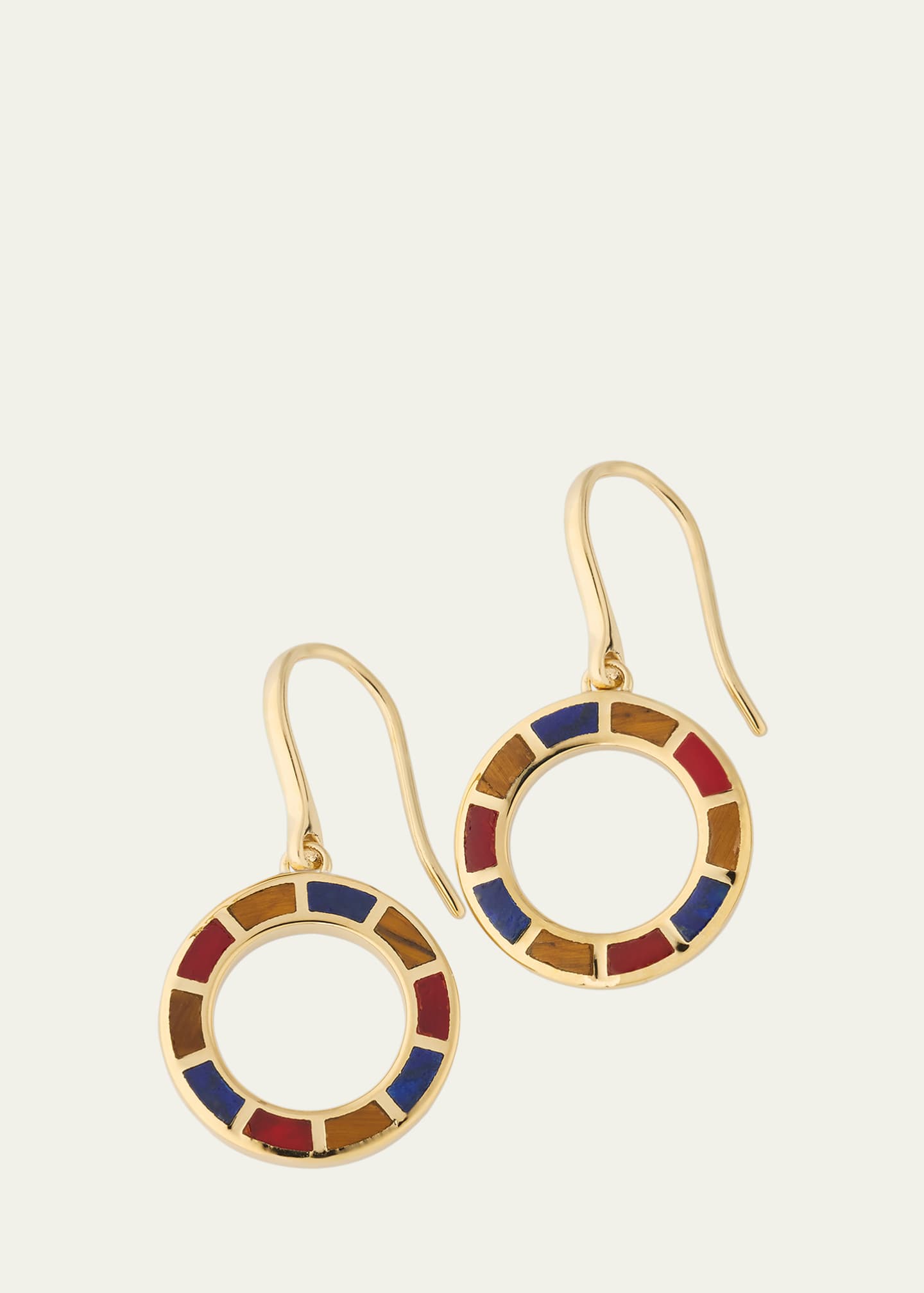 Jan Leslie 18K Gold Plated Dash Circle Drop Earrings Image 1 of 5