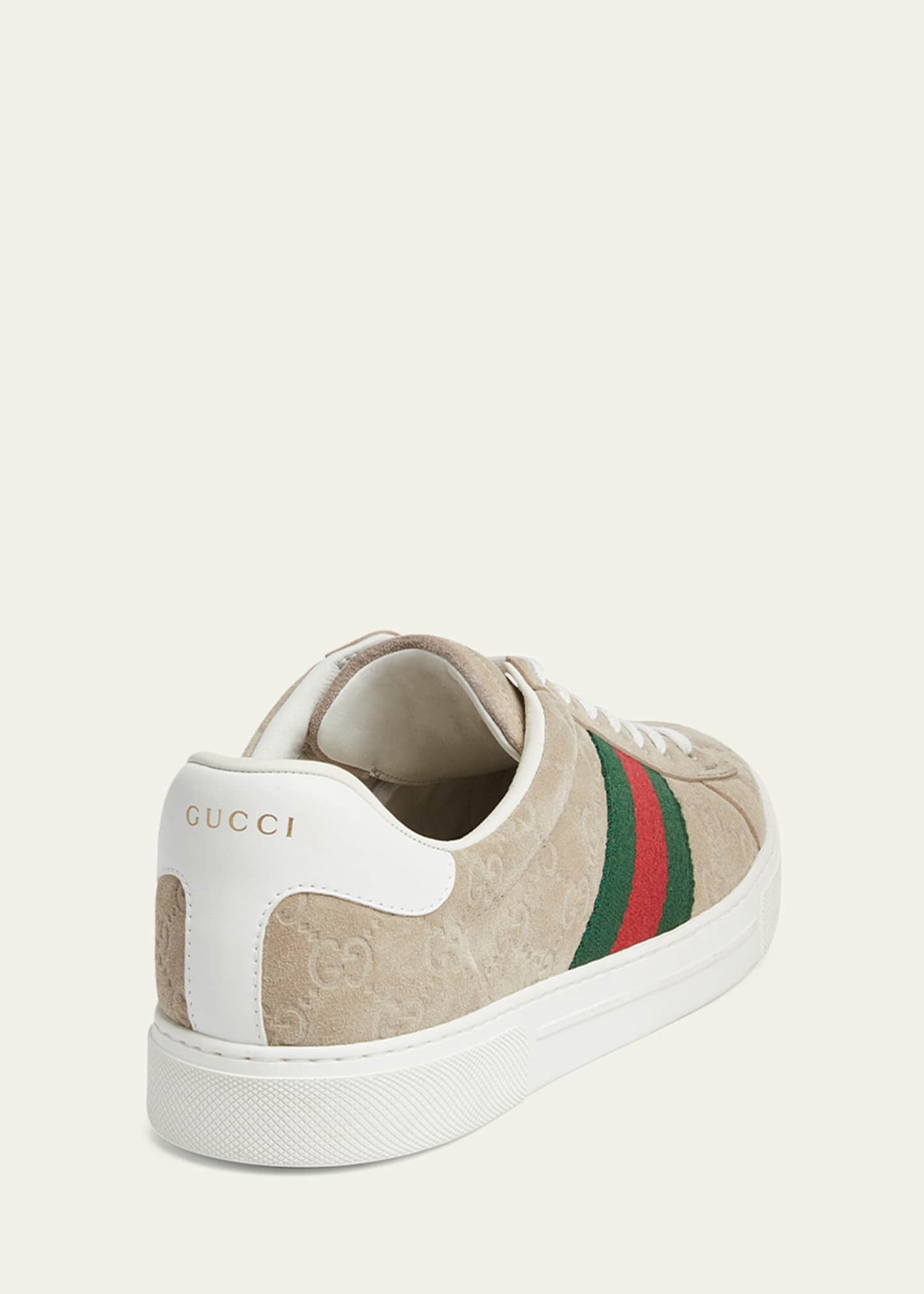 Gucci Men's Ace Suede Monogram Low-Top Sneakers Image 2 of 3