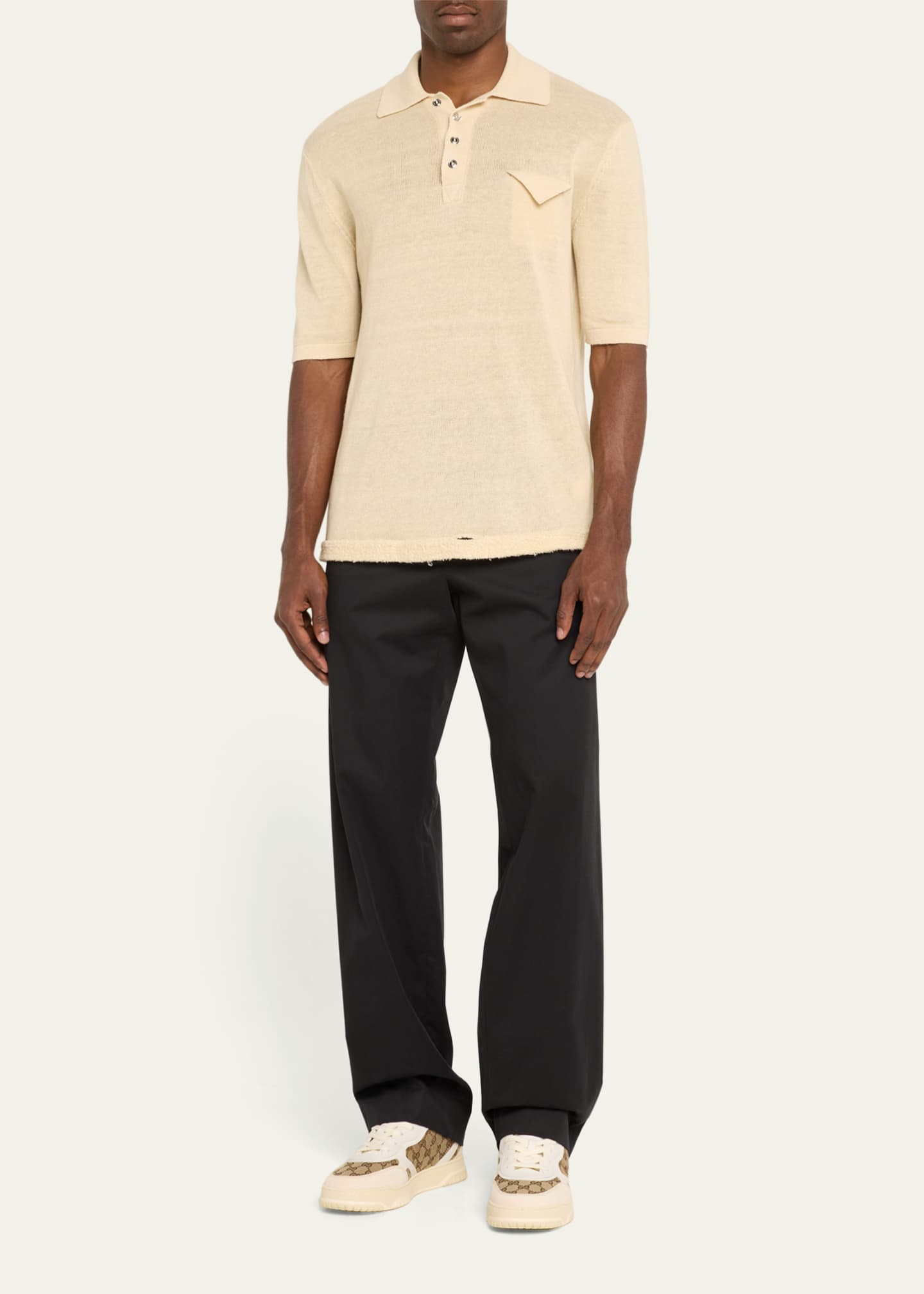 Gucci Men's Re-Web GG Supreme Canvas and Leather Sneakers Image 3 of 6