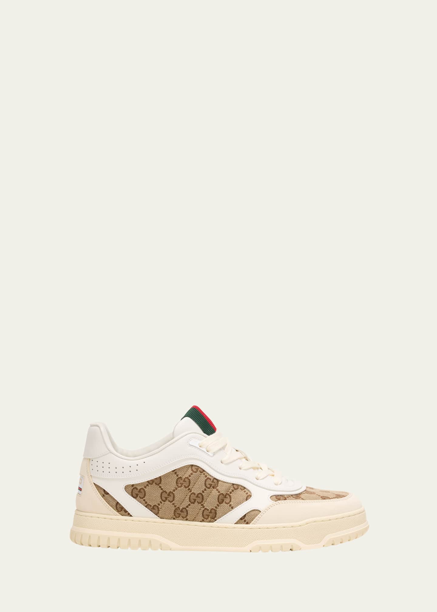 Gucci Men s Re Web GG Supreme Canvas and Leather Sneakers Bergdorf Goodman
