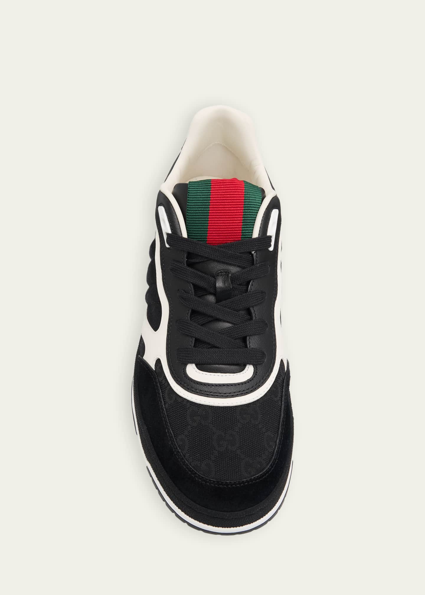 Gucci Men's Re-Web GG Supreme Canvas and Leather Sneakers