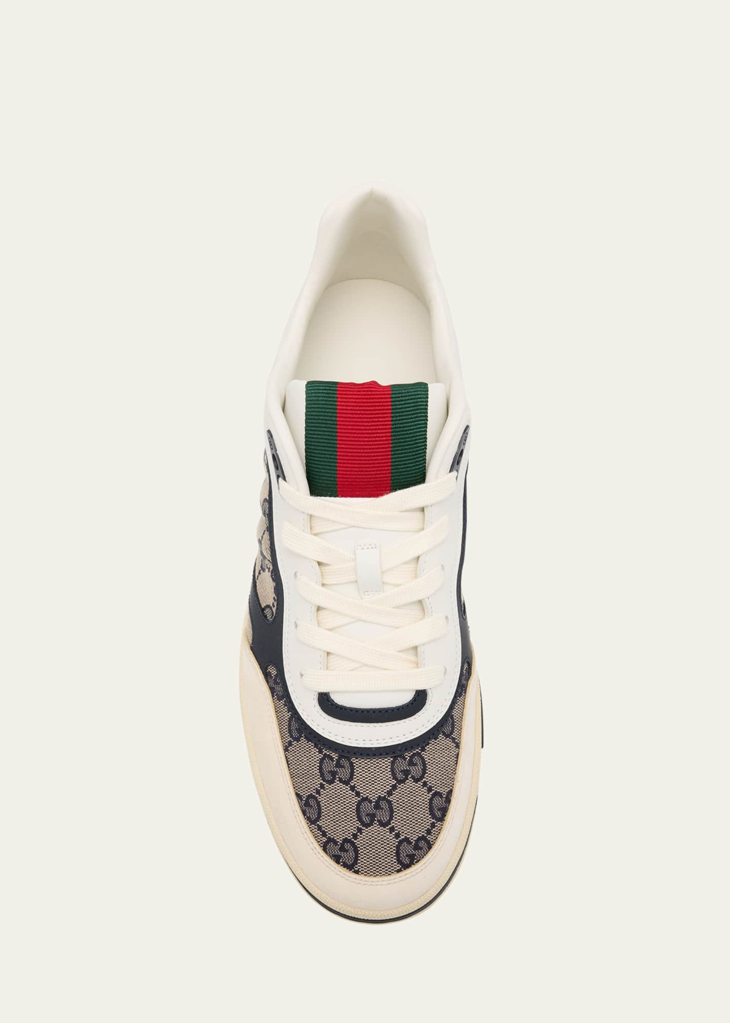 Gucci Men s Re Web GG Supreme Canvas and Leather Sneakers Bergdorf Goodman
