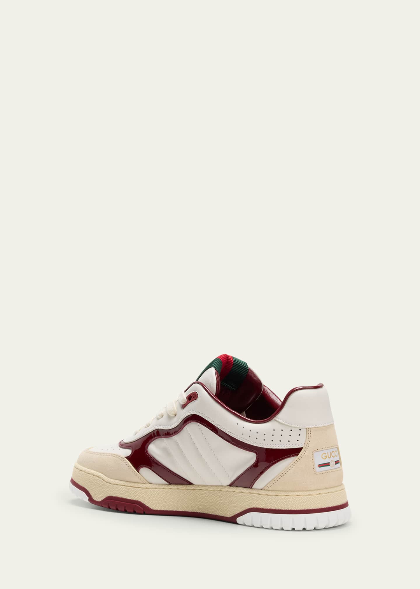 Gucci Men's Re-Web Suede and Calf Patent Leather Sneakers Image 4 of 5