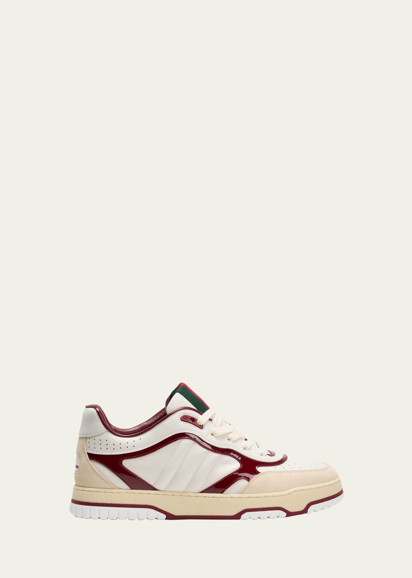 Gucci Men's Re-Web Suede and Calf Patent Leather Sneakers Image 1 of 5