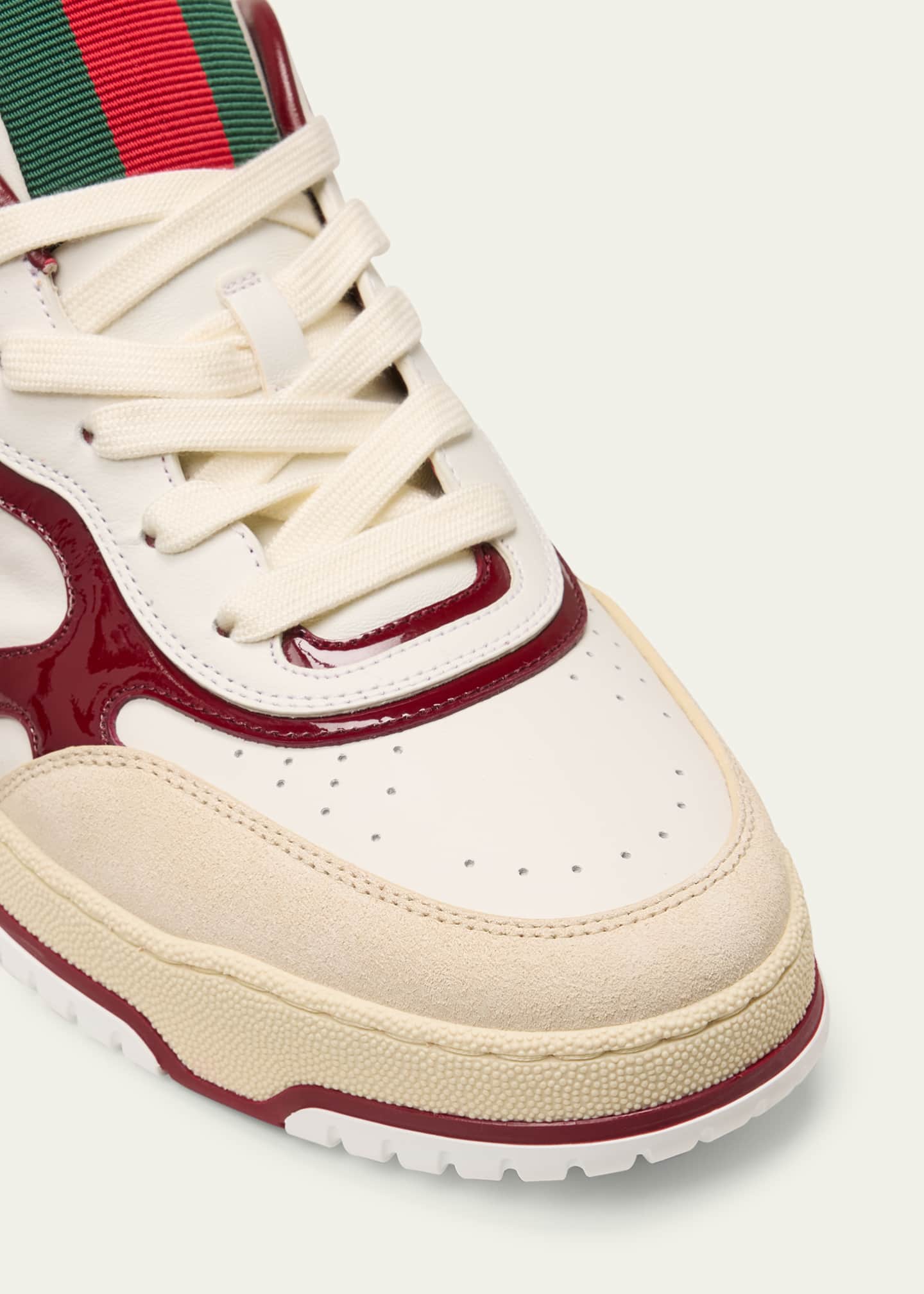 Gucci Men's Re-Web Suede and Calf Patent Leather Sneakers Image 5 of 5