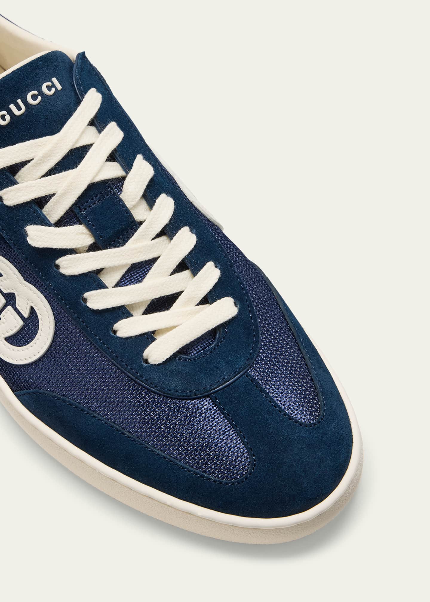 Gucci Men's G74 Canvas and Suede T-Toe Low-Top Sneakers Image 5 of 5