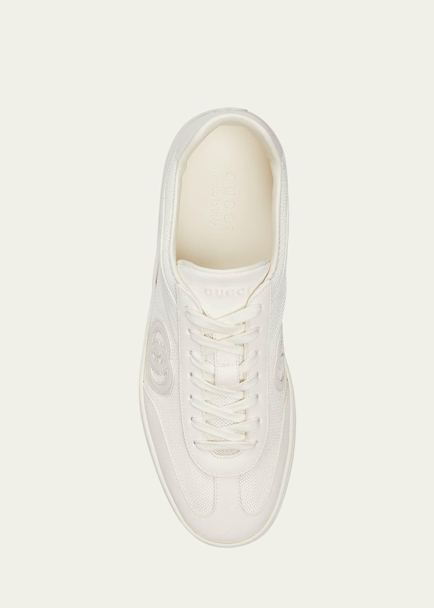 Gucci Men's G75 Canvas and Suede T-Toe Low-Top Sneakers - Bergdorf
