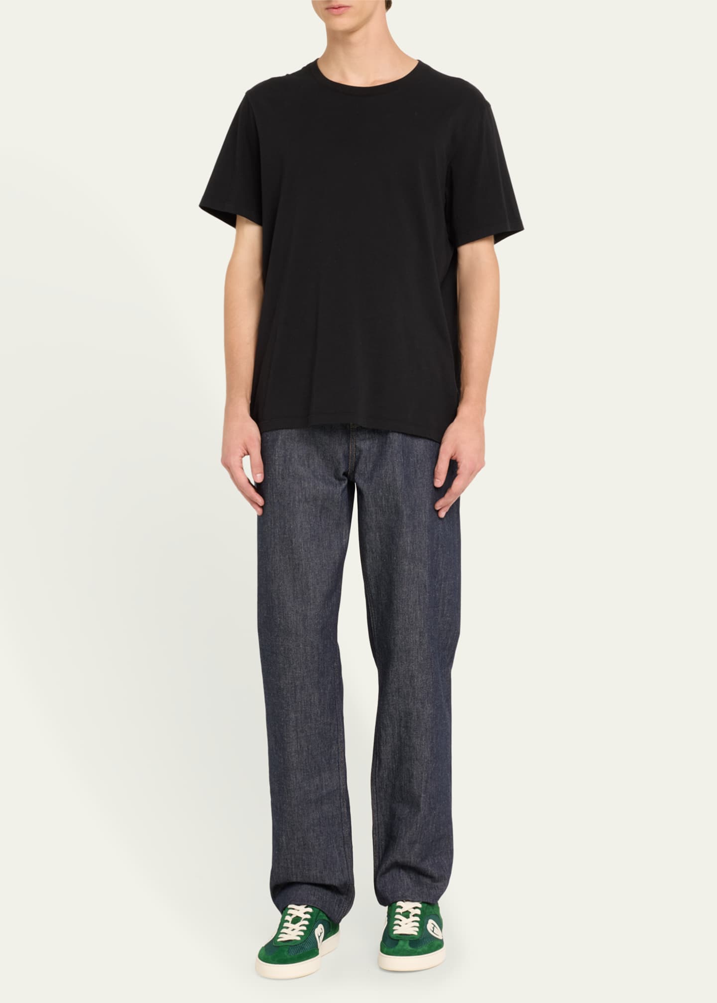 Gucci Men's G75 Canvas and Suede T-Toe Low-Top Sneakers Image 3 of 5