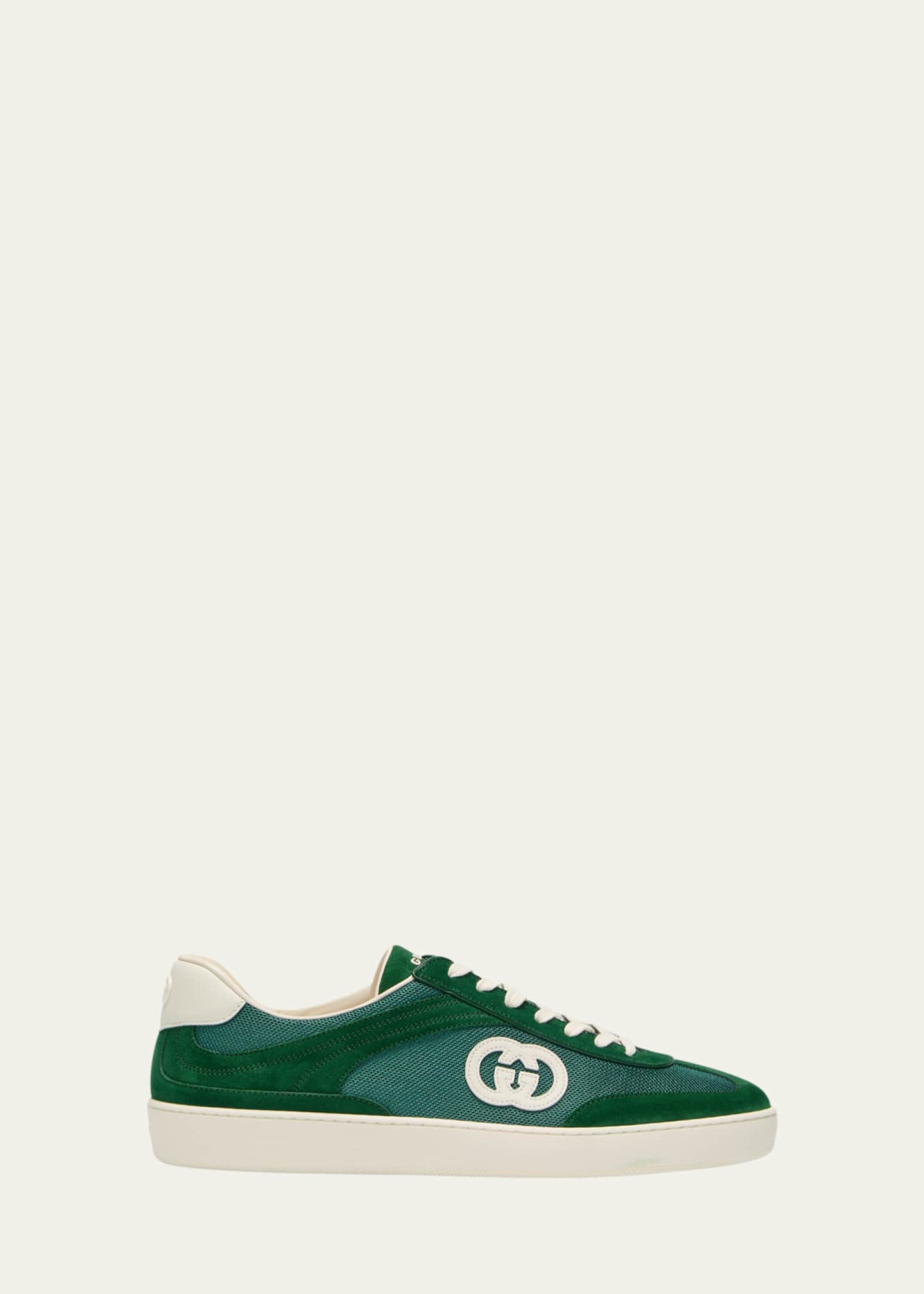 Gucci Men s G74 Canvas and Suede T Toe Low Top Sneakers Bergdorf Goodman