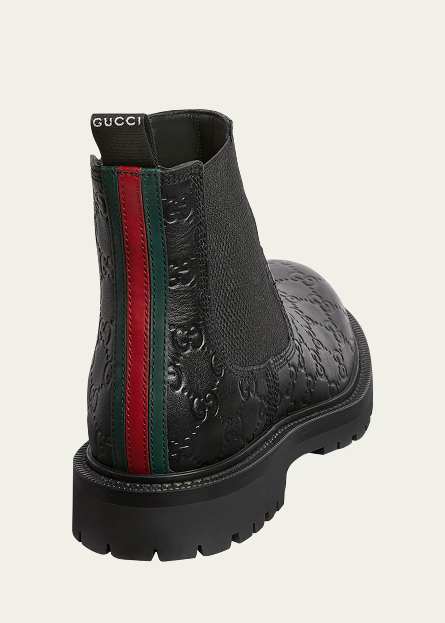 Gucci Men's Miart GG Leather Lug Sole Chelsea Boots Image 2 of 3